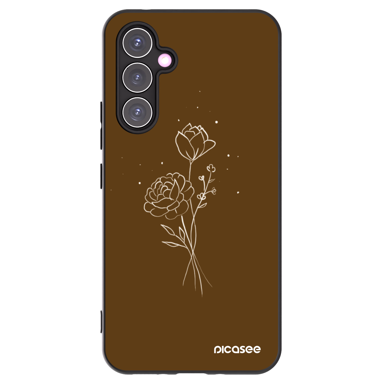 Picasee silikonový černý obal pro Samsung Galaxy A54 5G A546B - Brown flowers