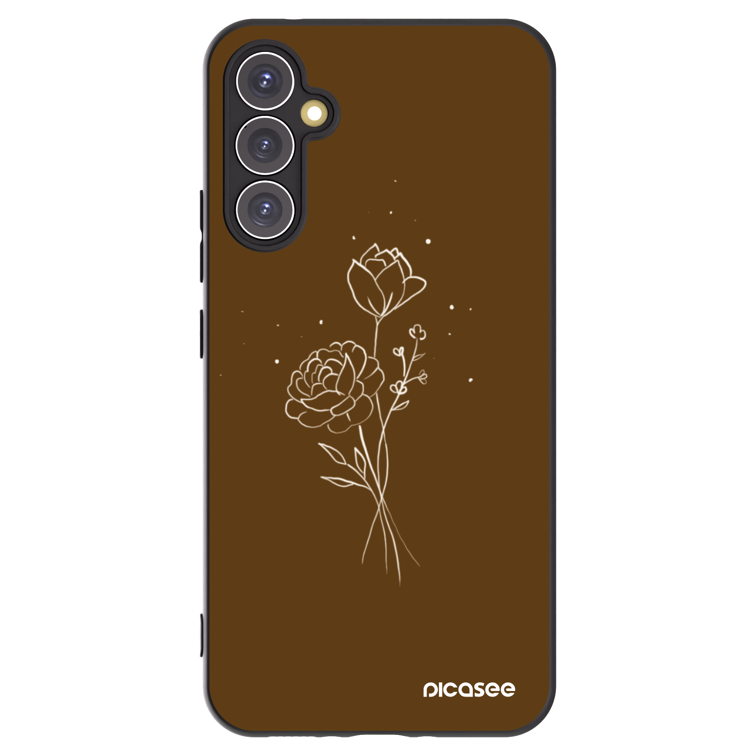 Picasee silikonový černý obal pro Samsung Galaxy A34 5G A346B - Brown flowers