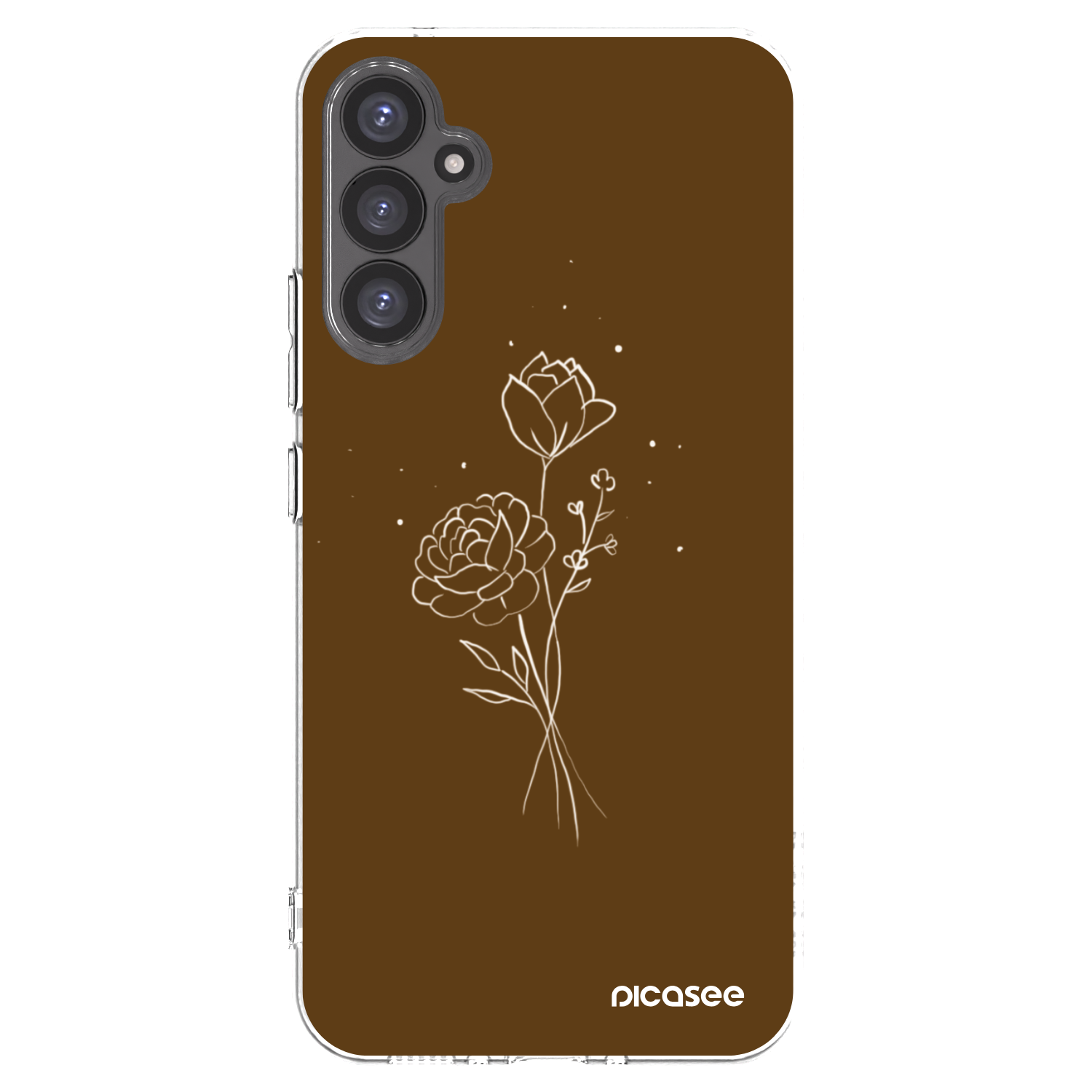 Picasee silikonový průhledný obal pro Samsung Galaxy A34 5G A346B - Brown flowers