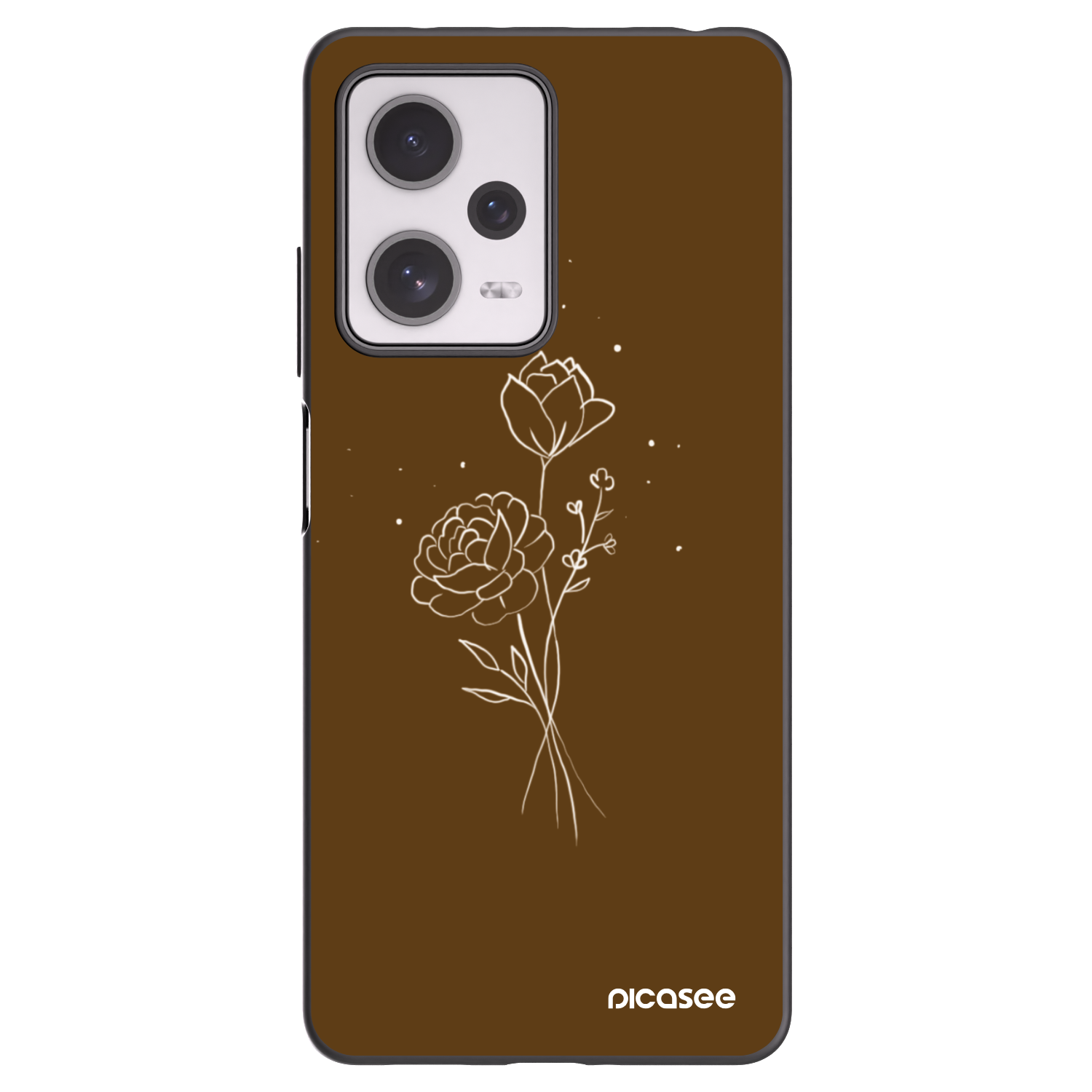 Picasee silikonový černý obal pro Xiaomi Redmi Note 12 Pro+ 5G - Brown flowers