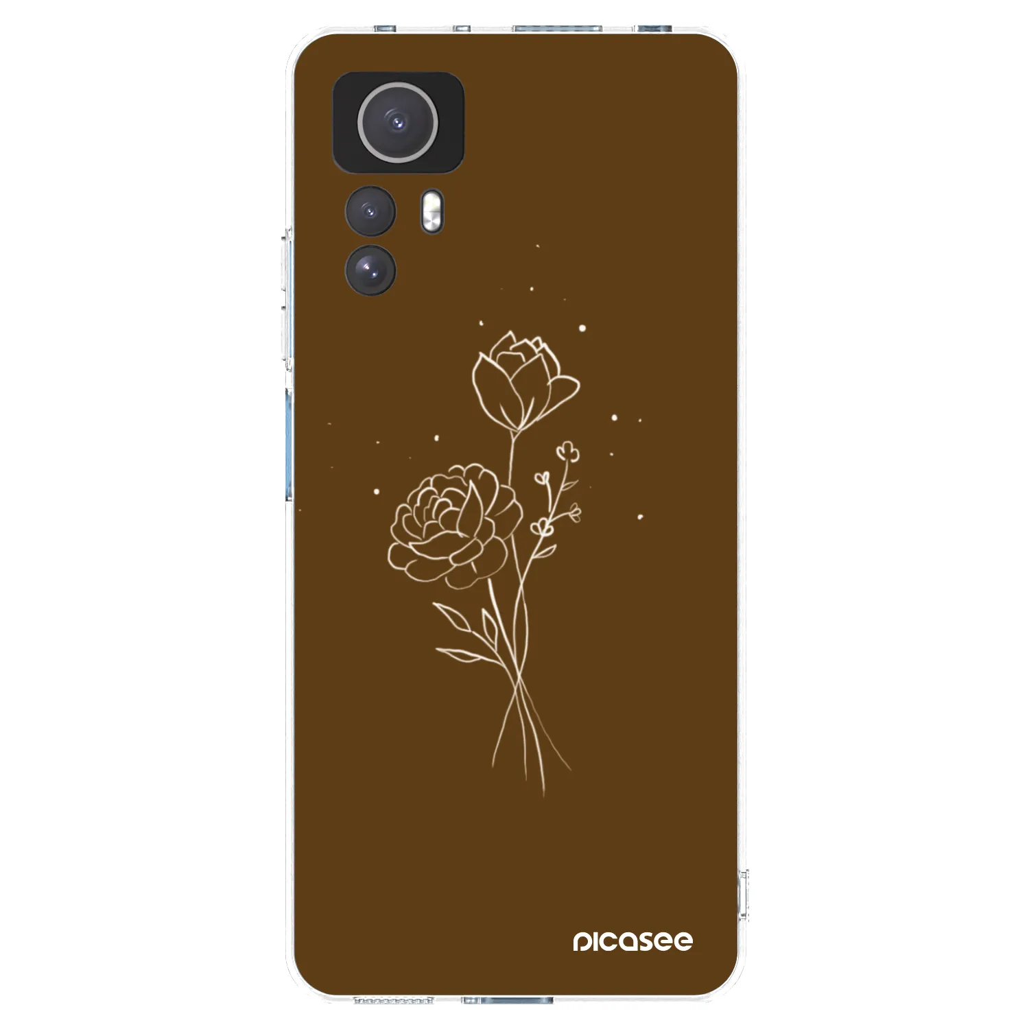 Picasee silikonový průhledný obal pro Xiaomi Redmi Note 12S - Brown flowers