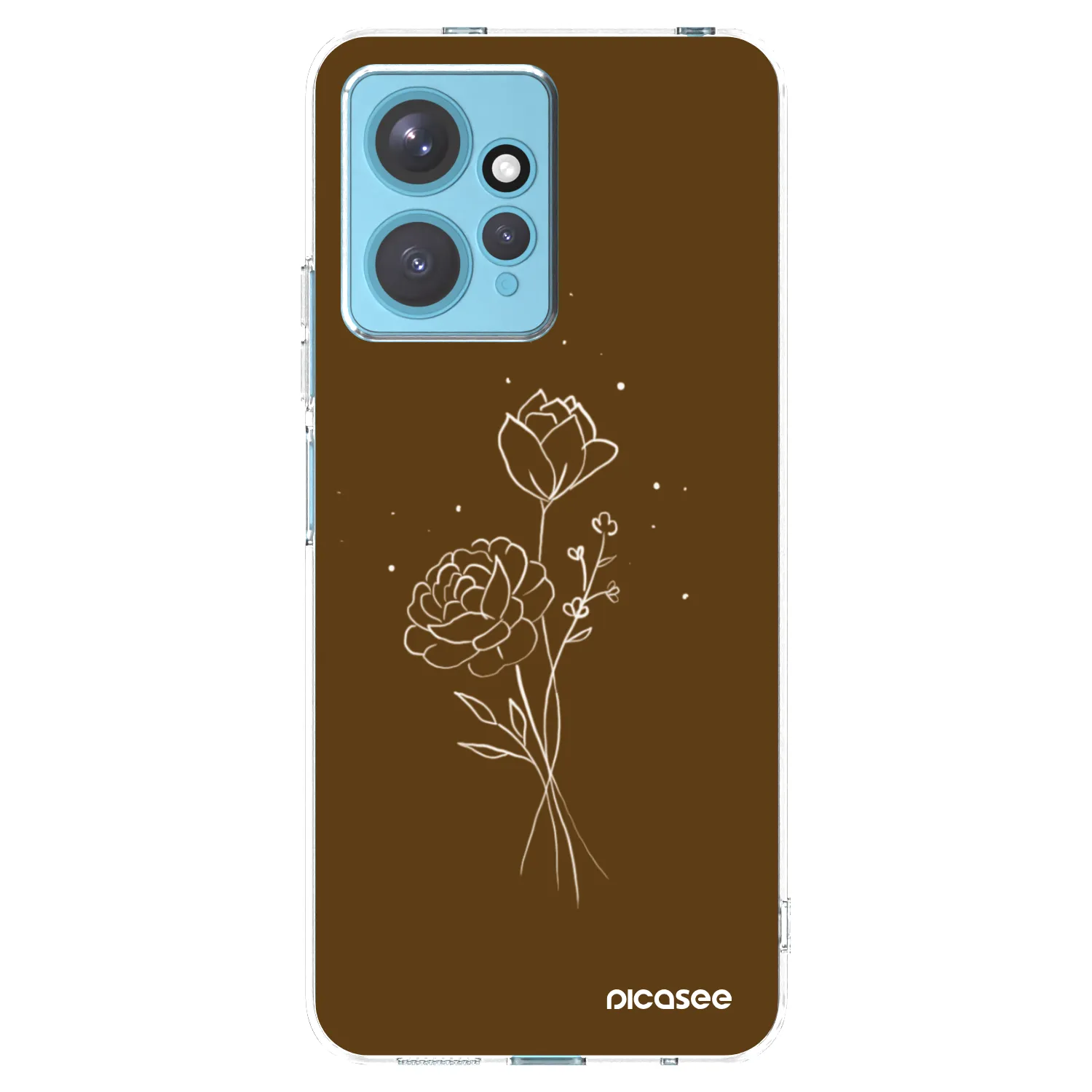 Picasee silikonový průhledný obal pro Xiaomi Redmi Note 12 4G - Brown flowers
