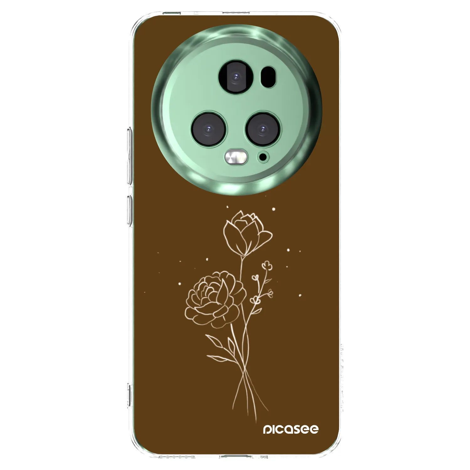 Picasee silikonový průhledný obal pro Honor Magic5 Pro - Brown flowers