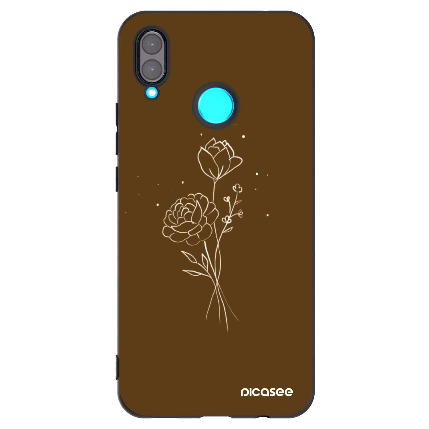 Picasee silikonový černý obal pro Huawei Nova 3 - Brown flowers