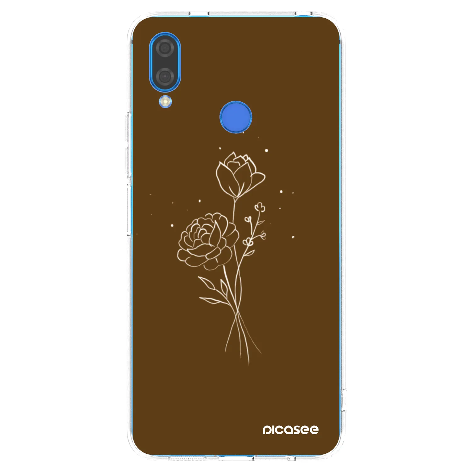 Picasee silikonový průhledný obal pro Huawei Nova 3i - Brown flowers