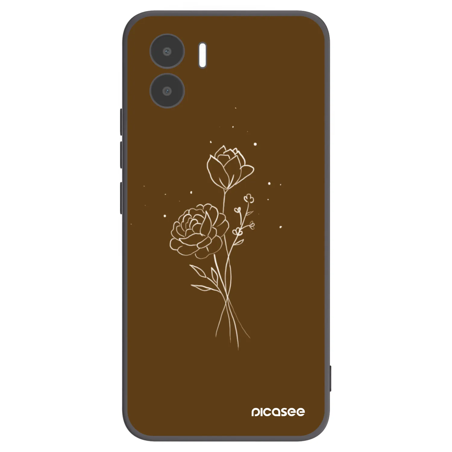 Picasee silikonový černý obal pro Xiaomi Redmi A2 - Brown flowers