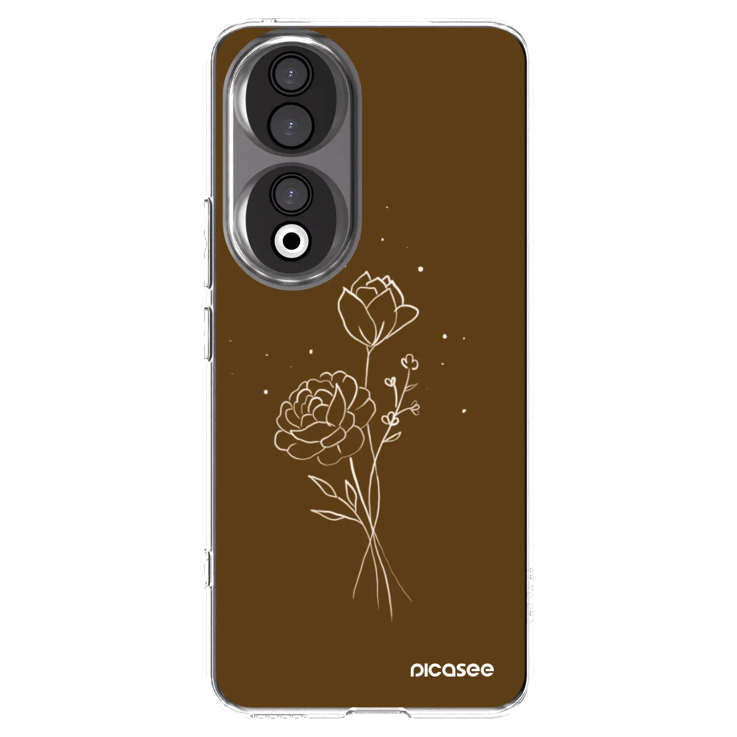 Picasee silikonový průhledný obal pro Honor 90 5G - Brown flowers