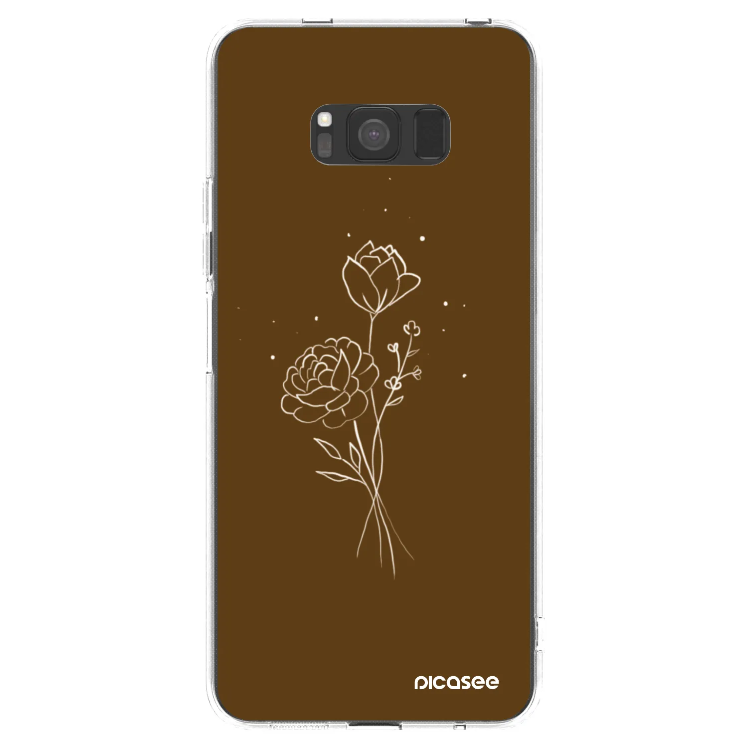 Picasee silikonový průhledný obal pro Samsung Galaxy S8 G950F - Brown flowers
