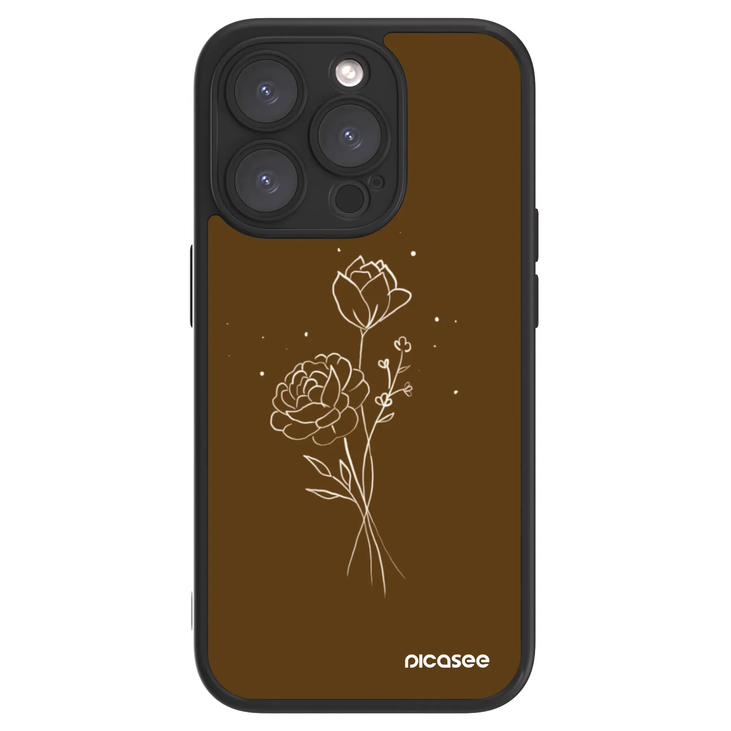 Picasee ULTIMATE CASE MagSafe pro Apple iPhone 15 Pro - Brown flowers