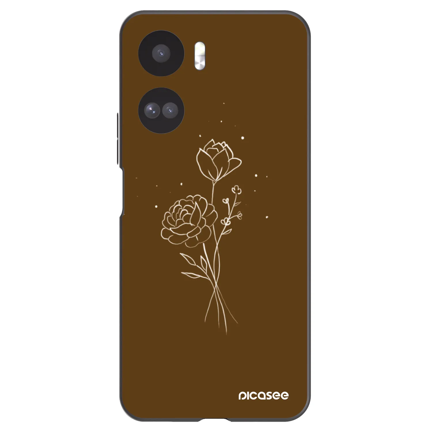 Picasee silikonový černý obal pro Honor 90 Lite 5G - Brown flowers