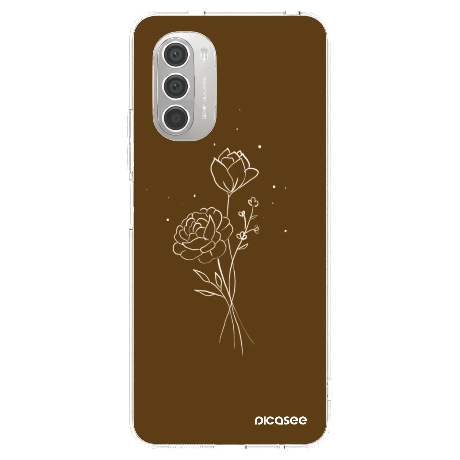 Picasee silikonový průhledný obal pro Motorola Moto G51 - Brown flowers