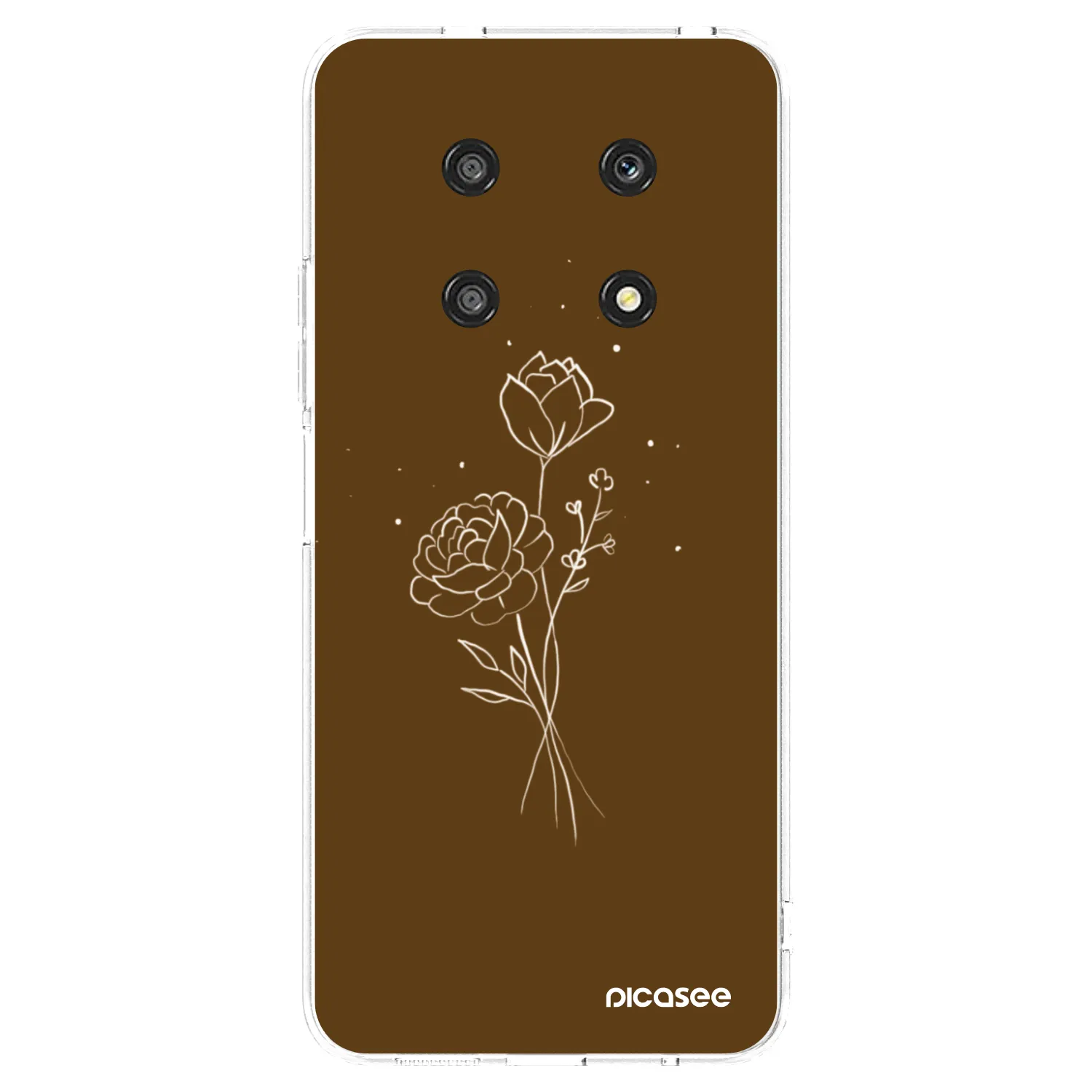 Picasee silikonový průhledný obal pro Honor Magic4 Lite 5G - Brown flowers