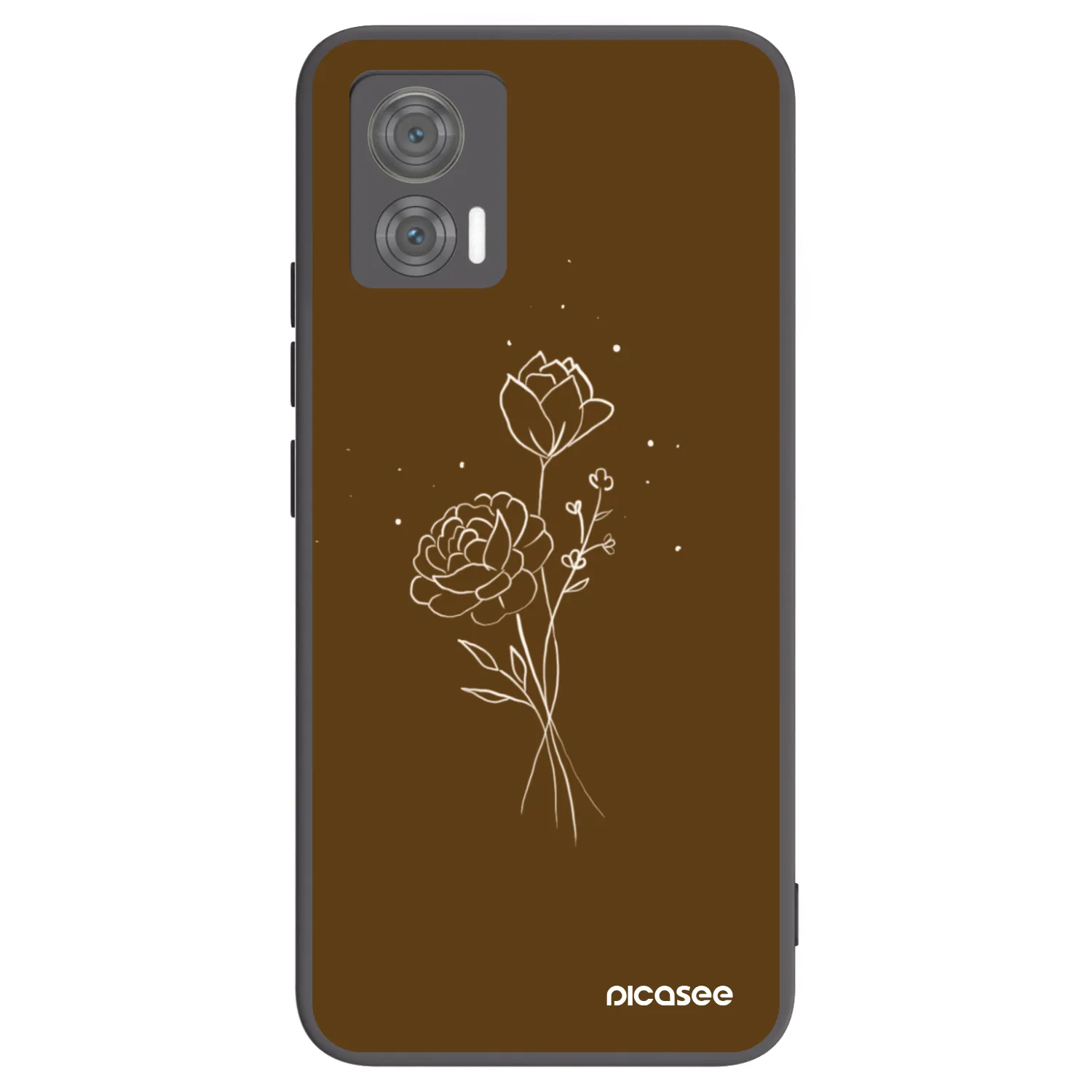 Picasee silikonový černý obal pro Motorola Edge 30 Neo - Brown flowers