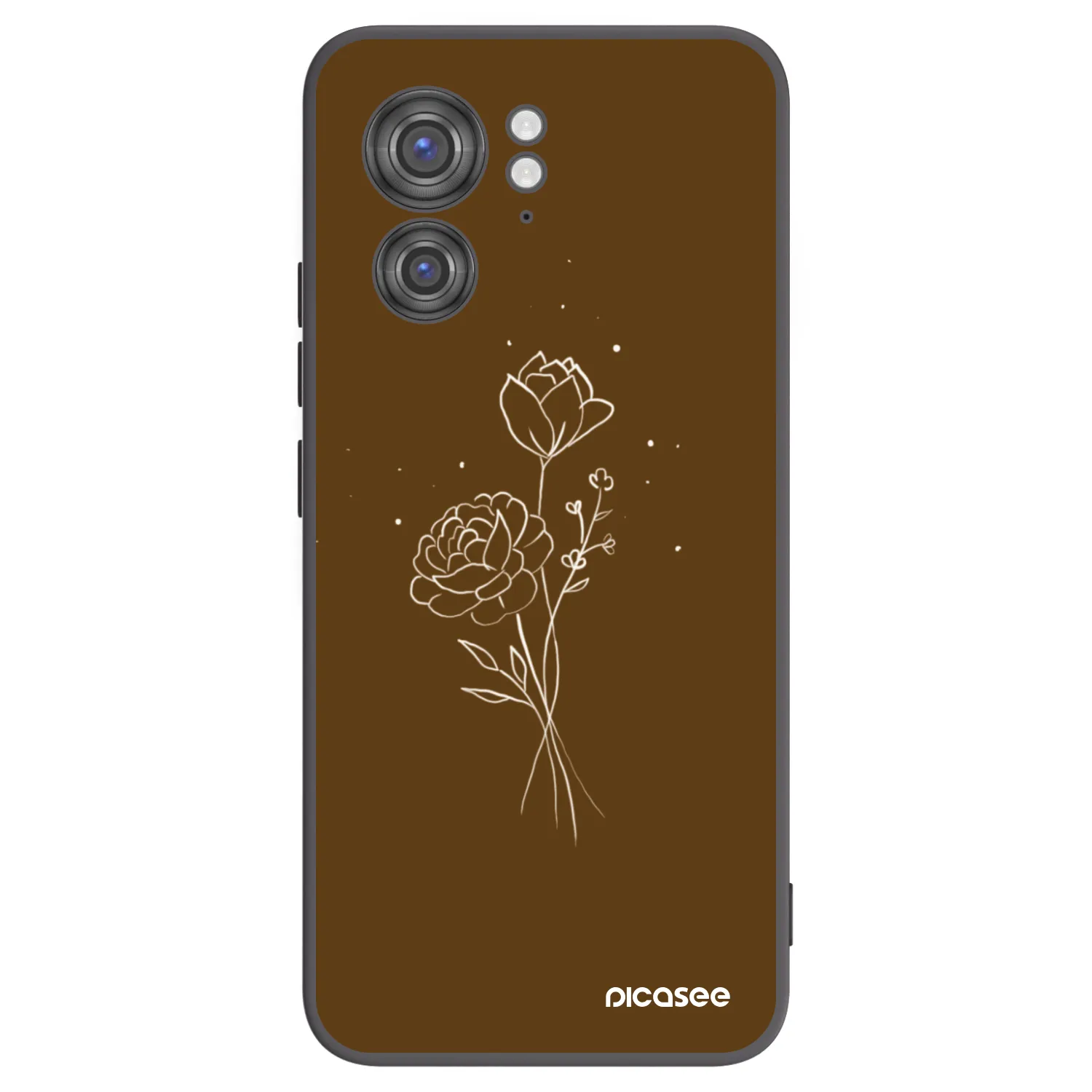 Picasee silikonový černý obal pro Motorola Edge 40 - Brown flowers