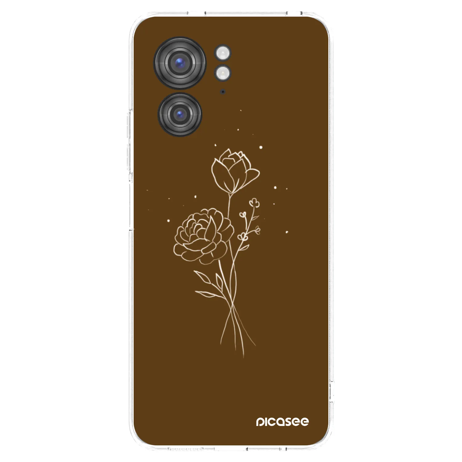 Picasee silikonový průhledný obal pro Motorola Edge 40 - Brown flowers