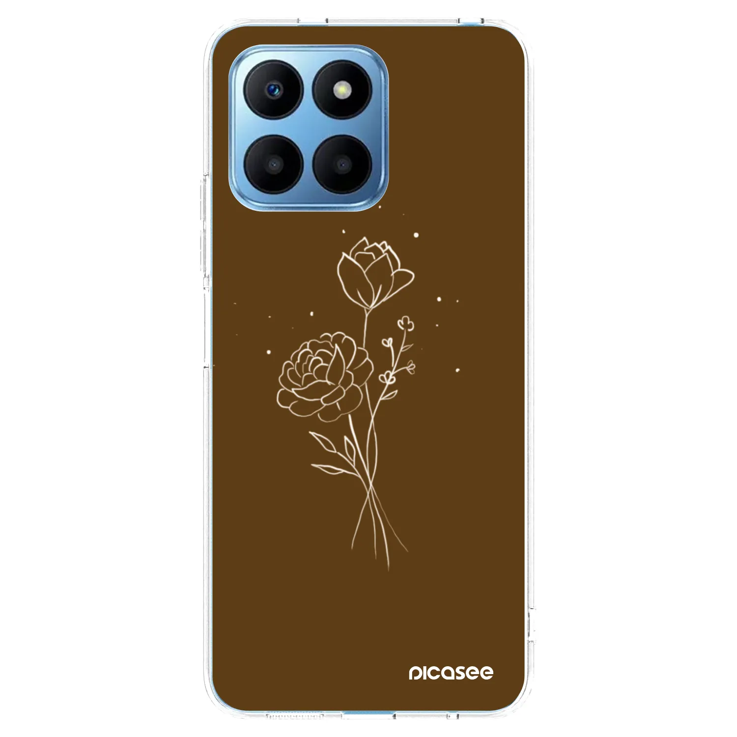 Picasee silikonový průhledný obal pro Honor 70 Lite - Brown flowers