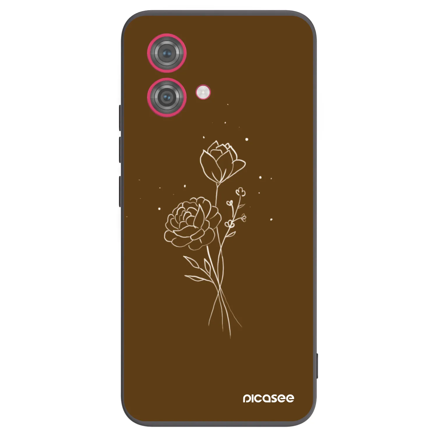 Picasee silikonový černý obal pro Motorola Moto G84 5G - Brown flowers