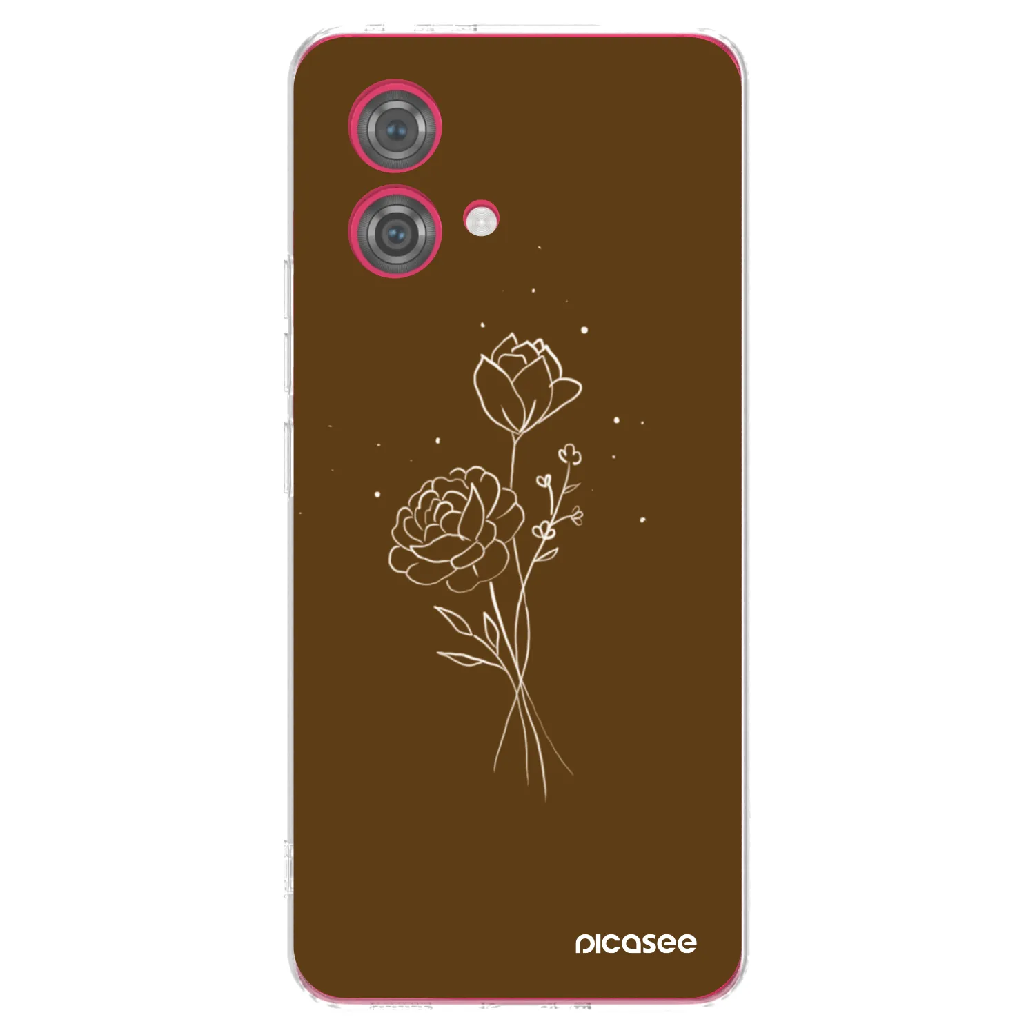 Picasee silikonový průhledný obal pro Motorola Moto G84 5G - Brown flowers