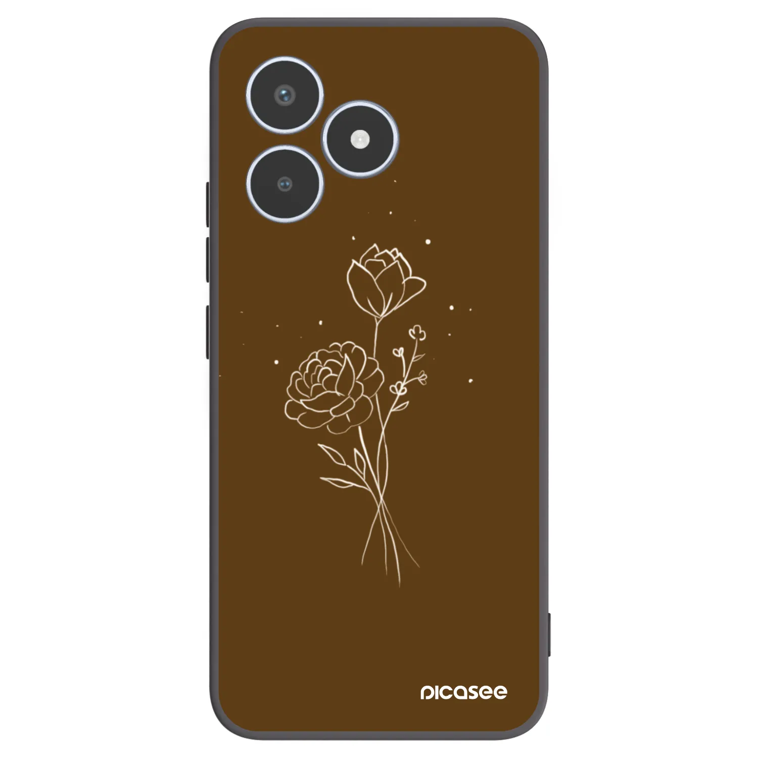 Picasee silikonový černý obal pro Realme C53 - Brown flowers