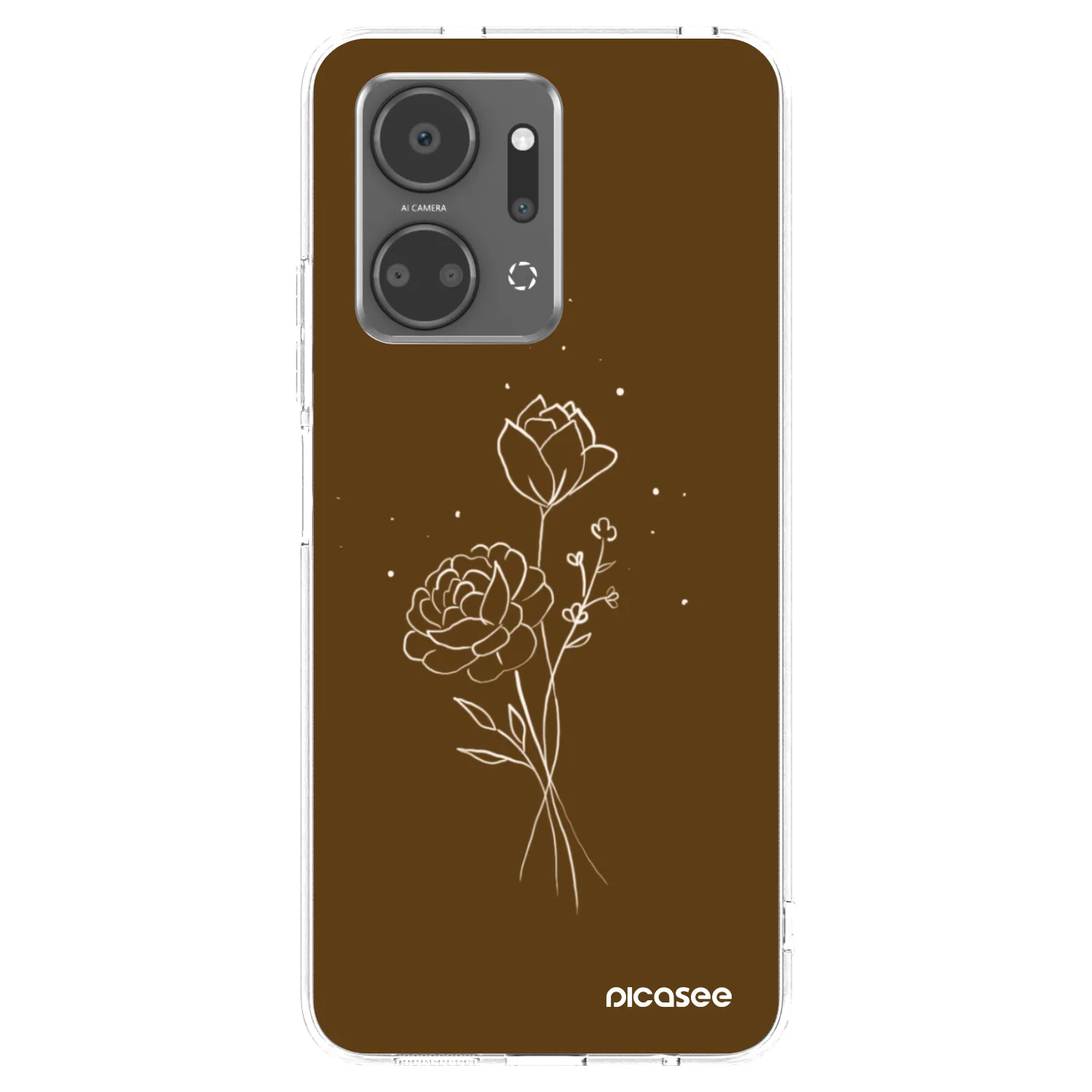 Picasee silikonový průhledný obal pro Honor X7a - Brown flowers