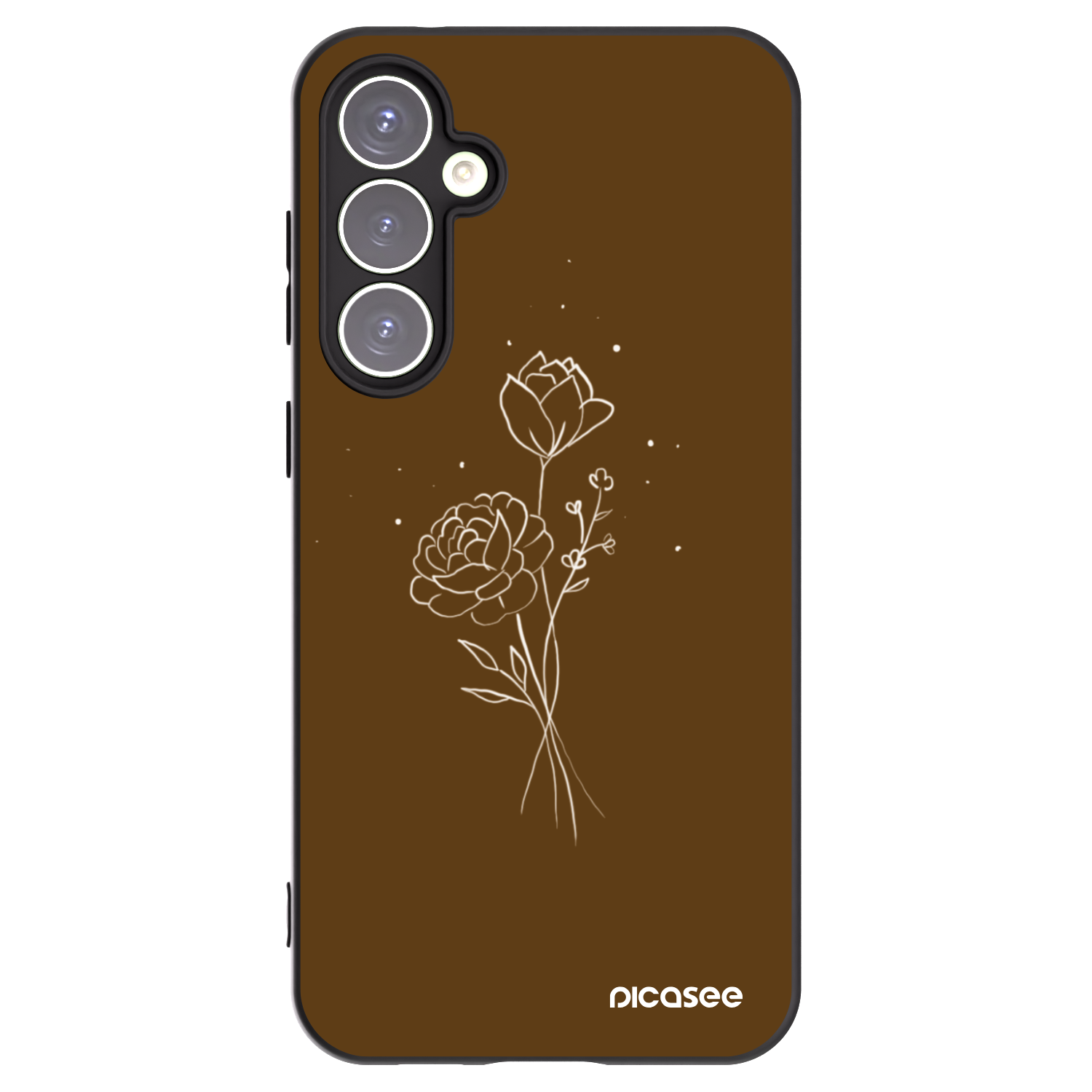 Picasee silikonový černý obal pro Samsung Galaxy S23 FE S711B - Brown flowers