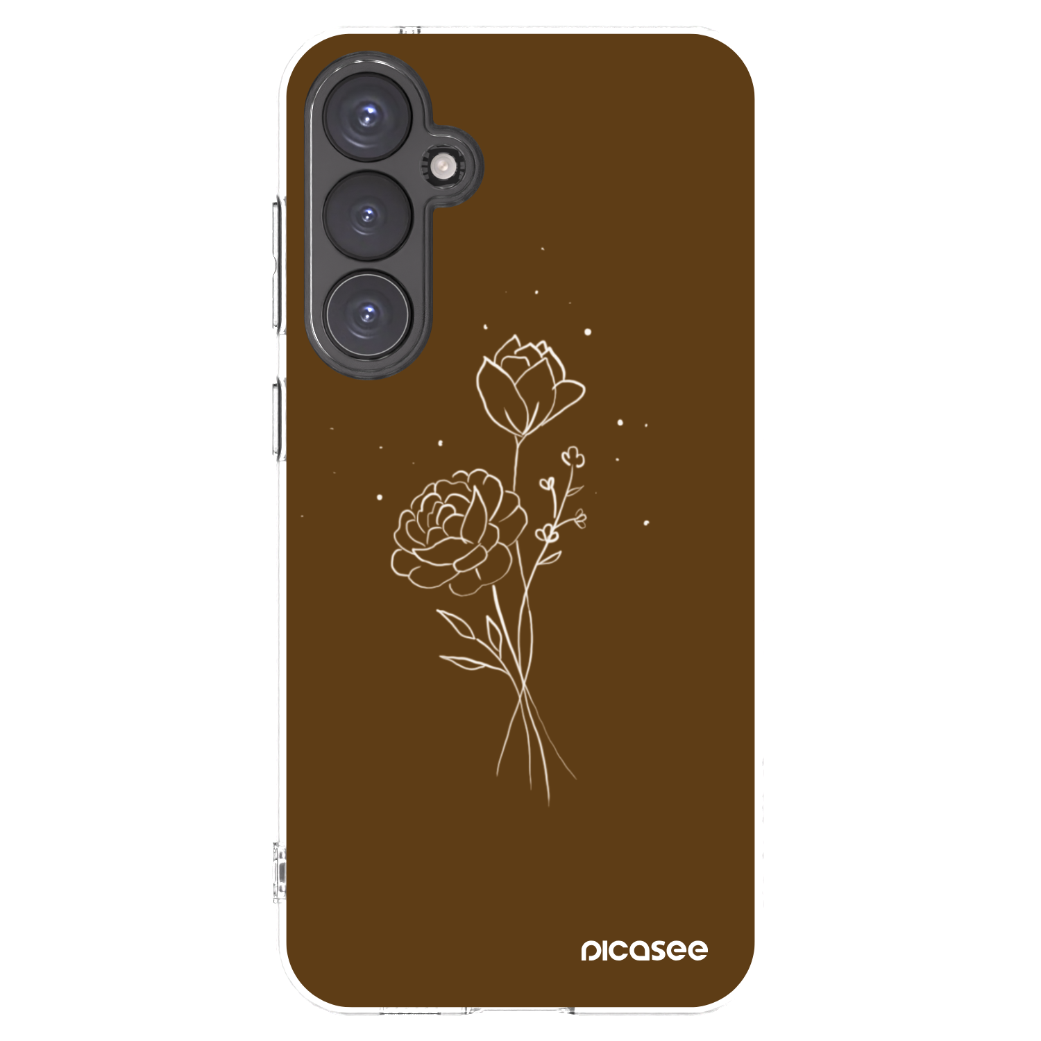 Picasee silikonový průhledný obal pro Samsung Galaxy S23 FE S711B - Brown flowers