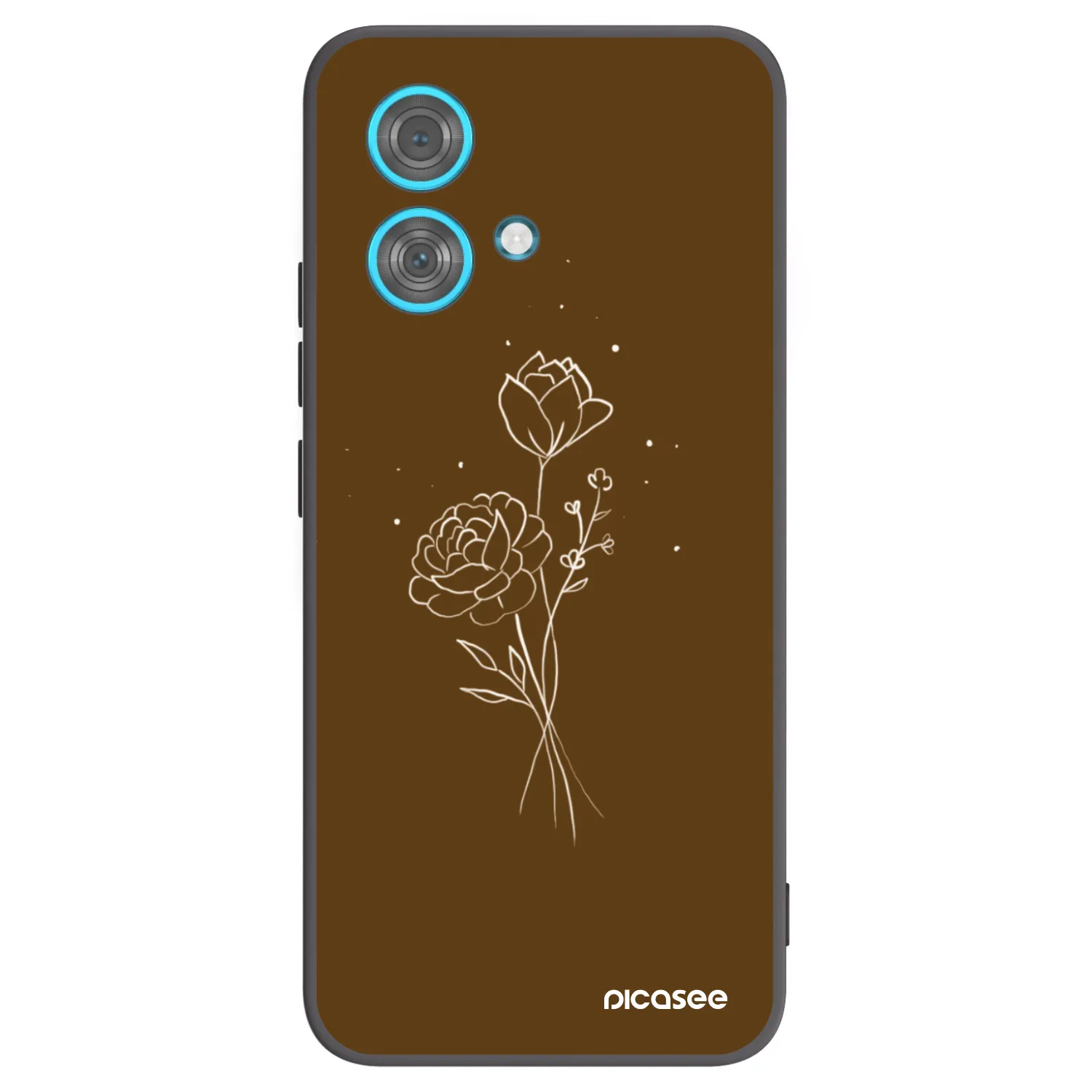 Picasee silikonový černý obal pro Motorola Edge 40 Neo - Brown flowers