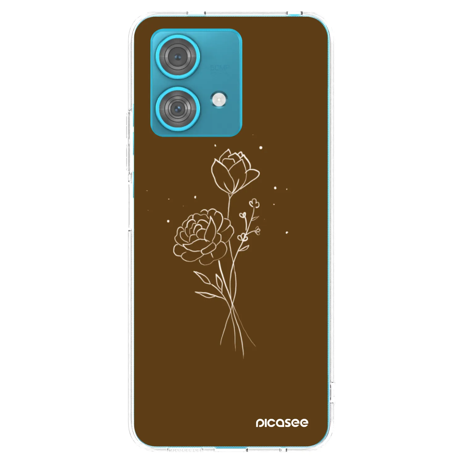Picasee silikonový průhledný obal pro Motorola Edge 40 Neo - Brown flowers