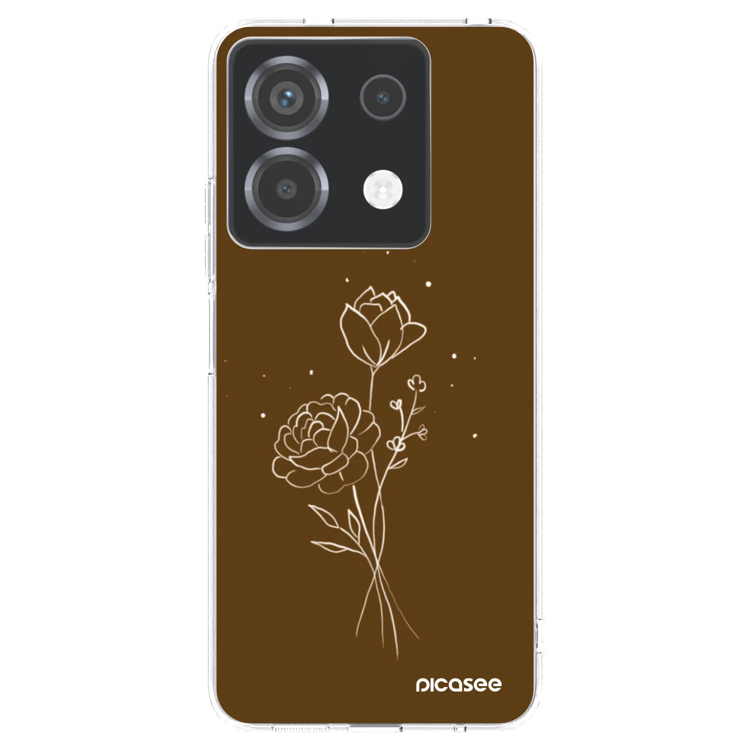 Picasee silikonový průhledný obal pro Xiaomi Poco X6 - Brown flowers