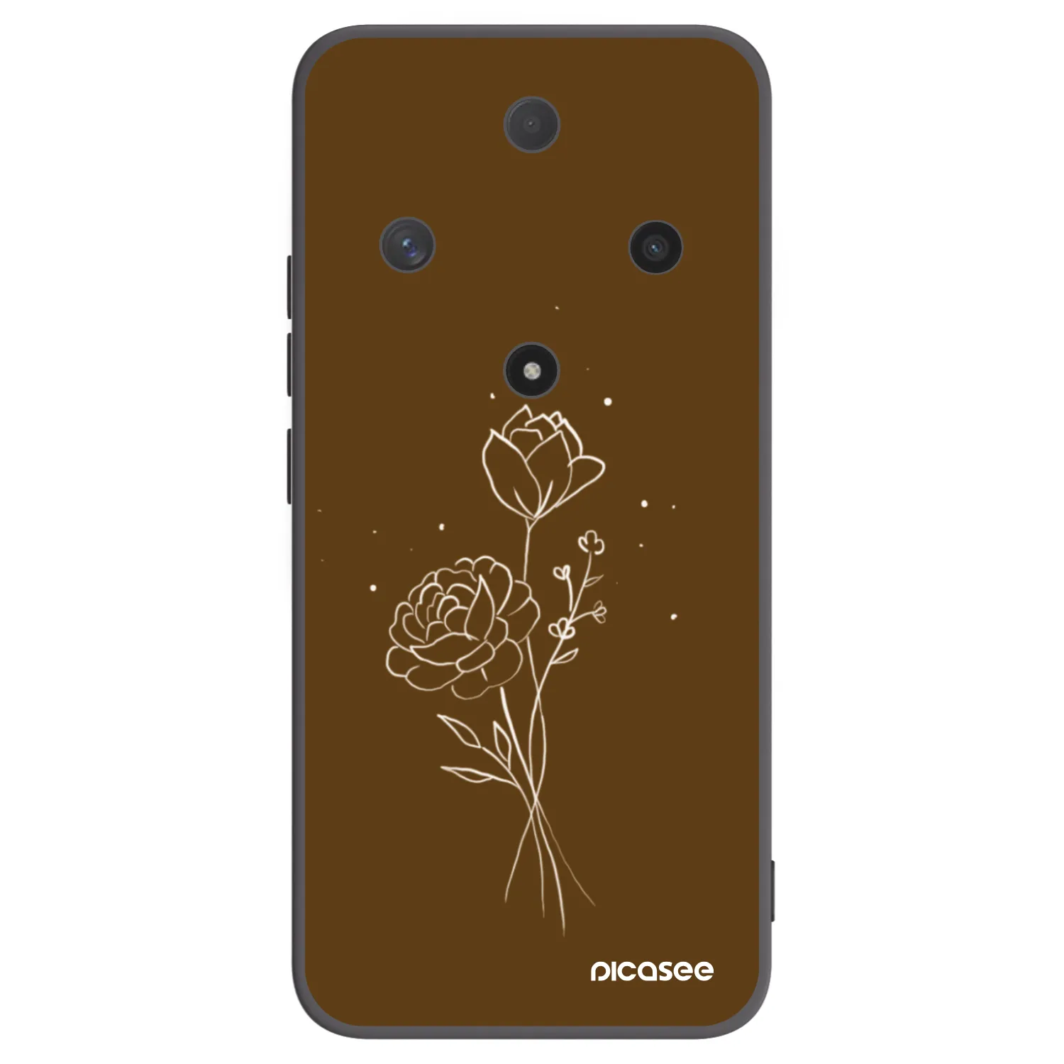 Picasee silikonový černý obal pro Honor Magic6 Lite 5G - Brown flowers