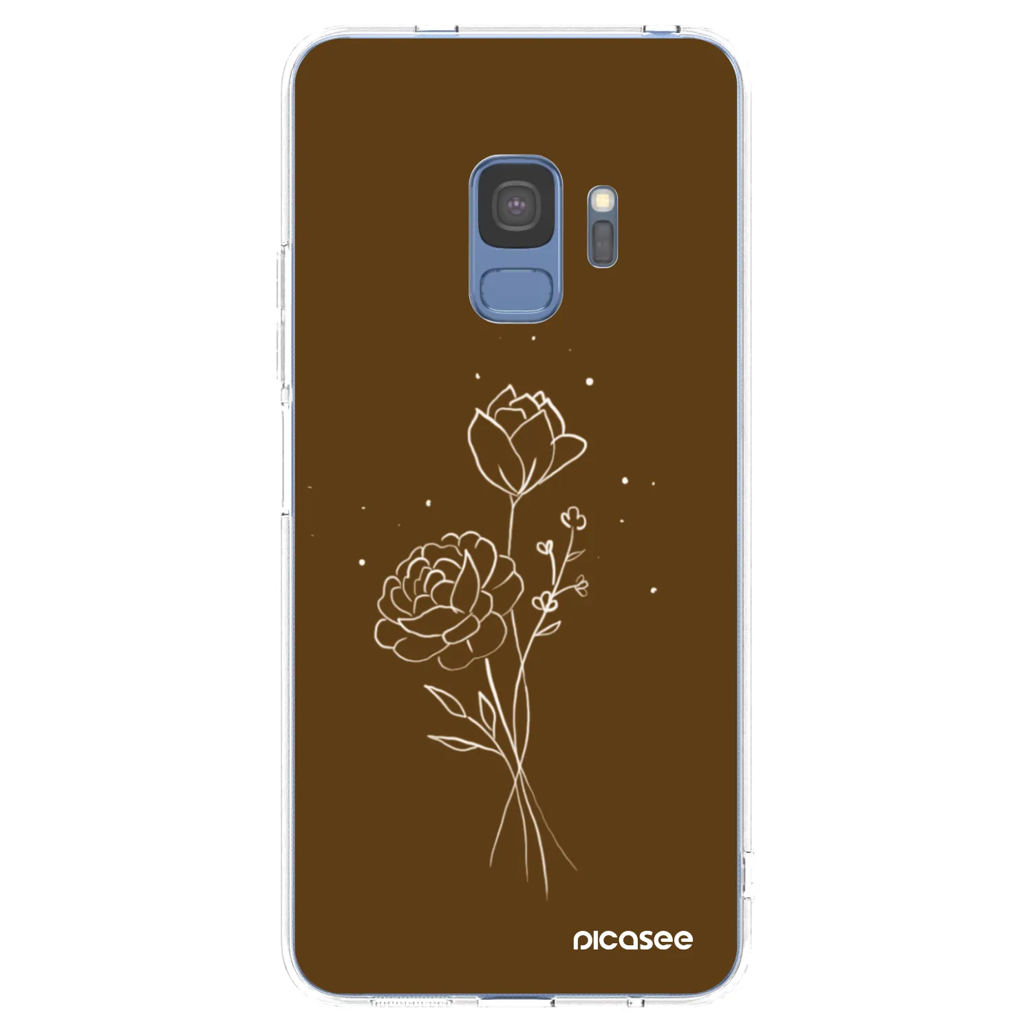 Picasee silikonový průhledný obal pro Samsung Galaxy S9 G960F - Brown flowers
