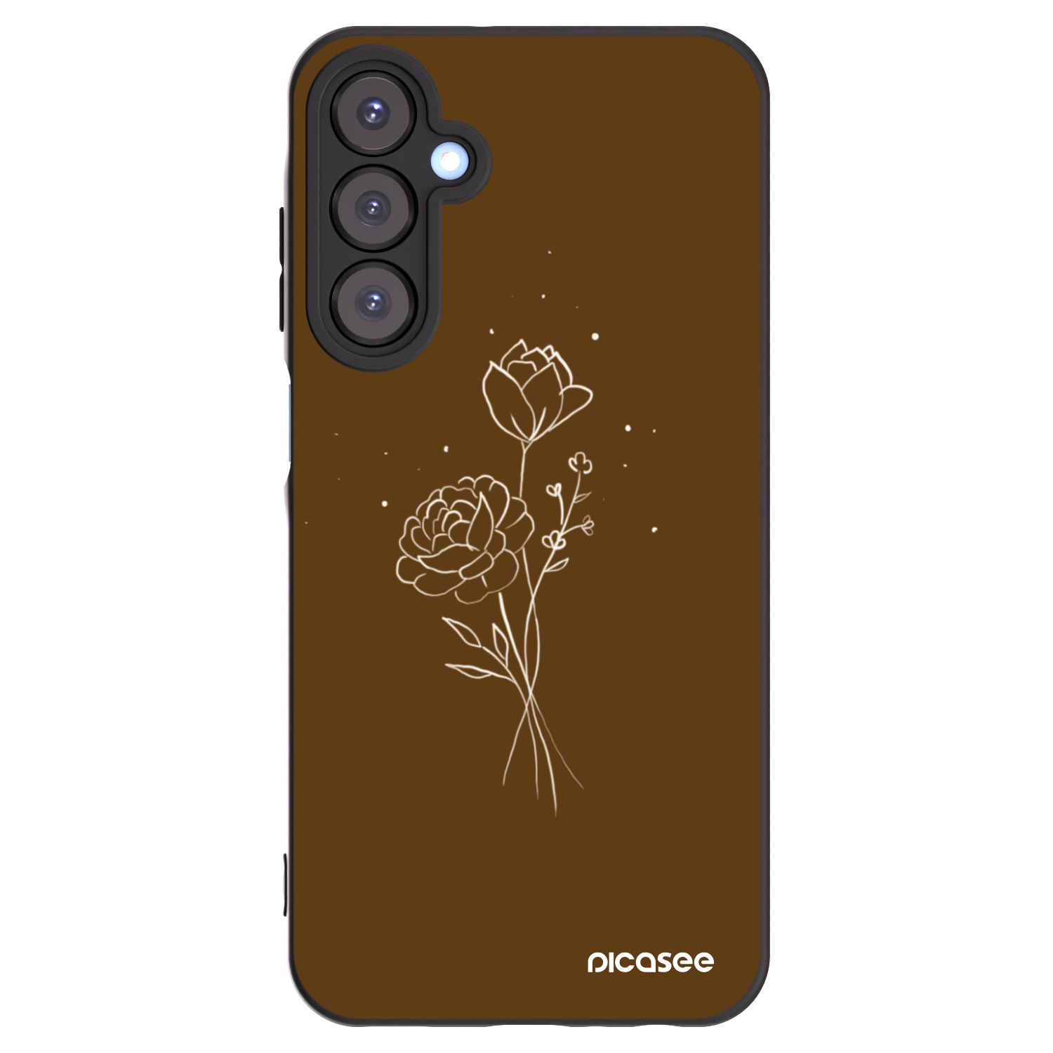 Picasee silikonový černý obal pro Samsung Galaxy A25 A256B 5G - Brown flowers