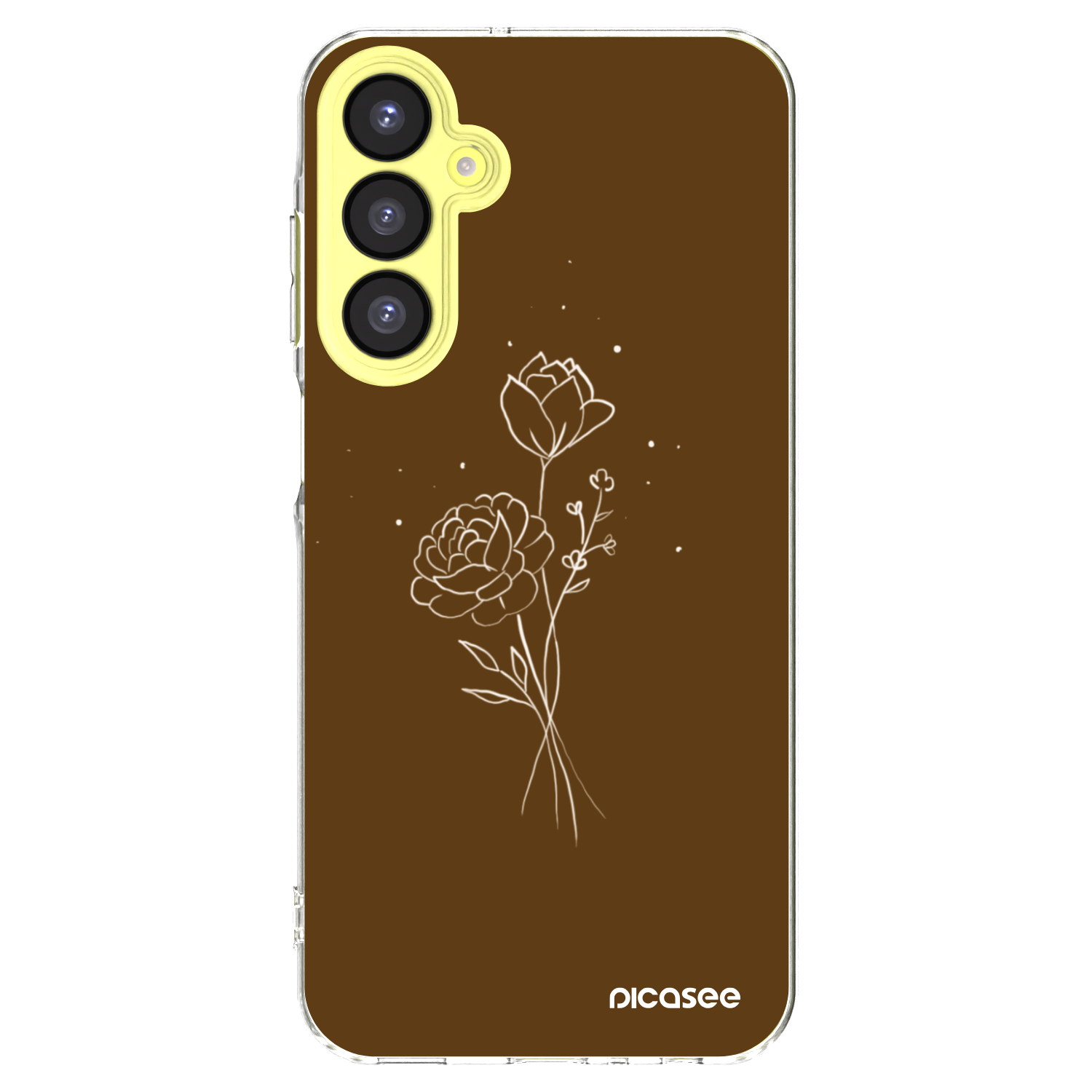 Picasee silikonový průhledný obal pro Samsung Galaxy A25 A256B 5G - Brown flowers