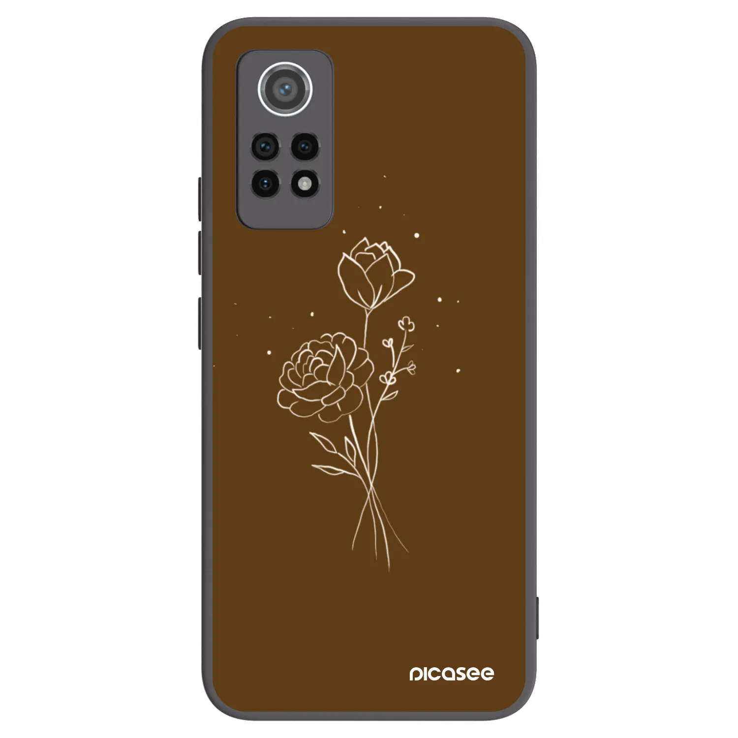 Picasee silikonový černý obal pro Xiaomi Redmi Note 12 Pro 4G - Brown flowers
