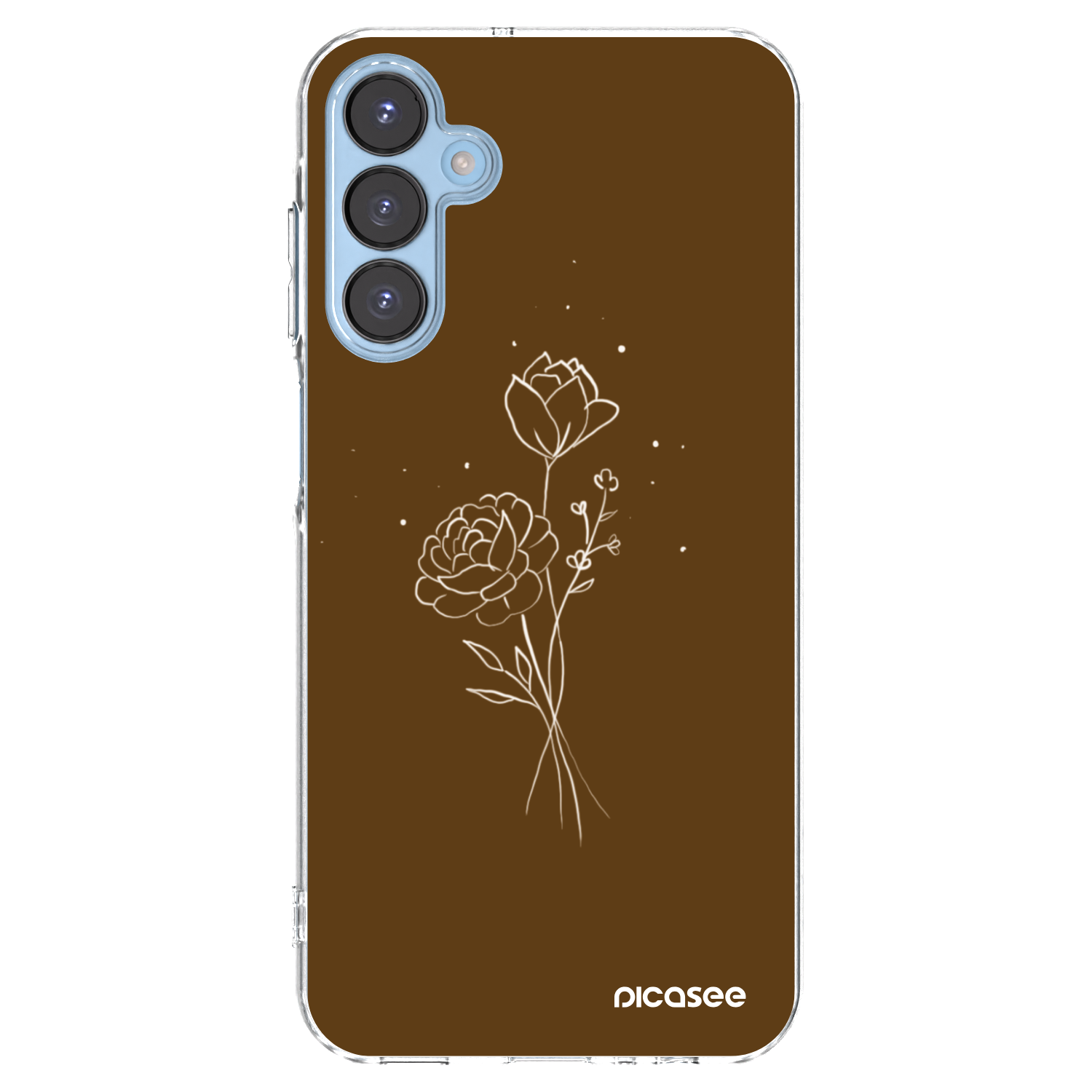 Picasee silikonový průhledný obal pro Samsung Galaxy A15 A156B 5G - Brown flowers