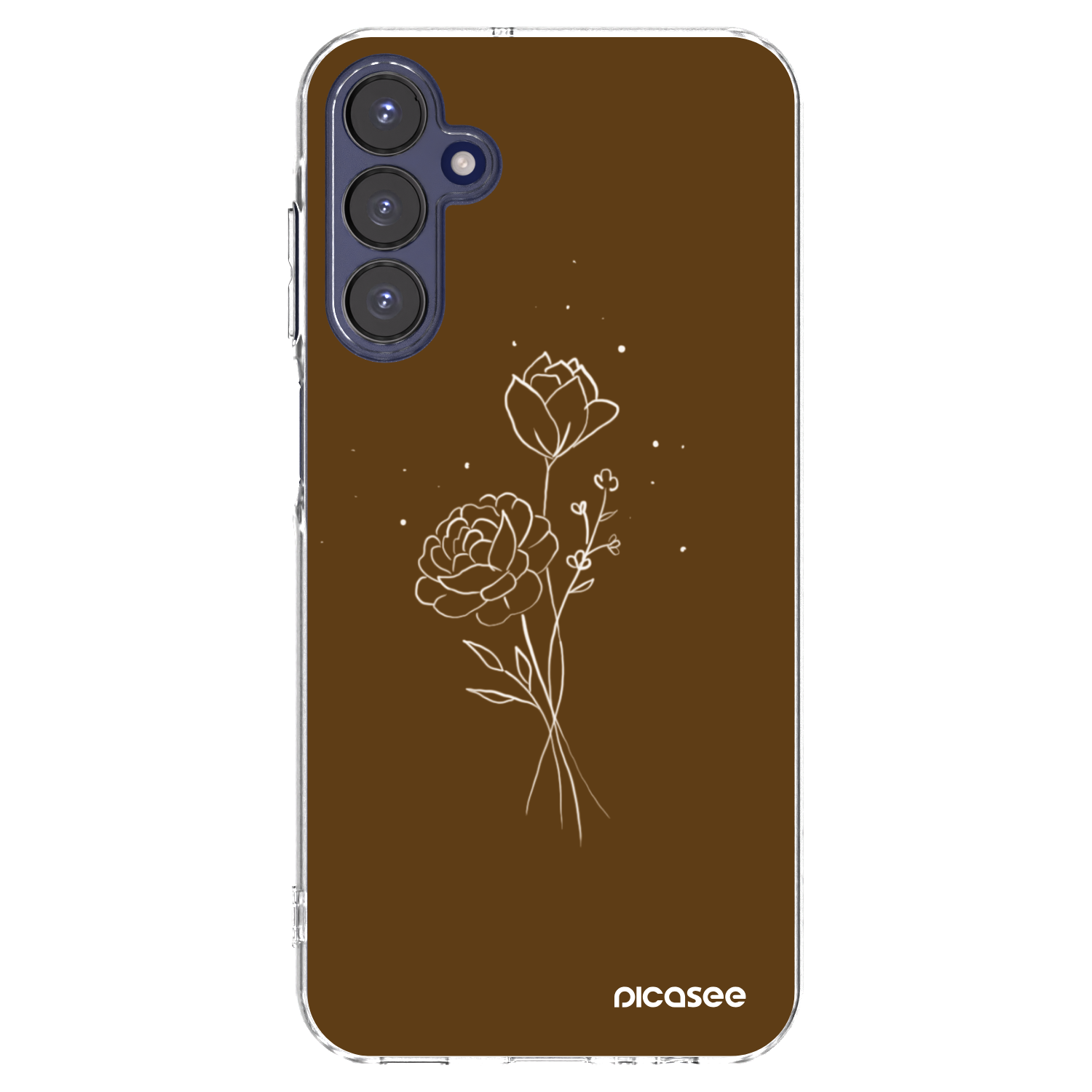 Picasee silikonový průhledný obal pro Samsung Galaxy A15 A155F 4G - Brown flowers