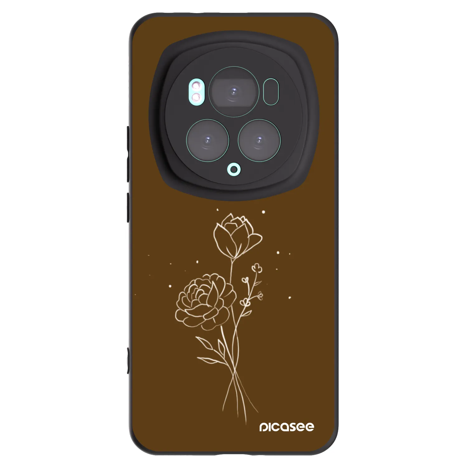 Picasee silikonový černý obal pro Honor Magic6 Pro - Brown flowers