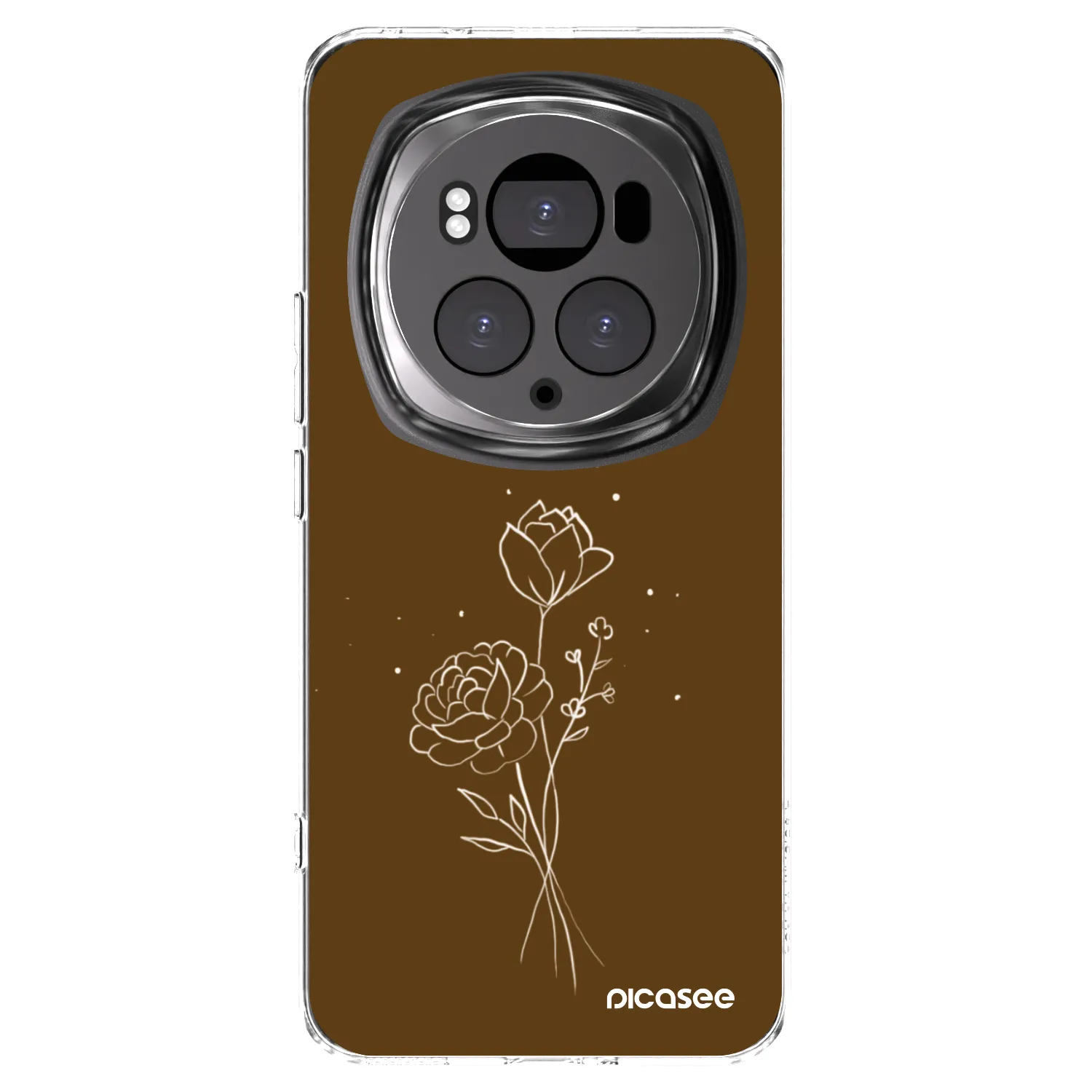 Picasee silikonový průhledný obal pro Honor Magic6 Pro - Brown flowers