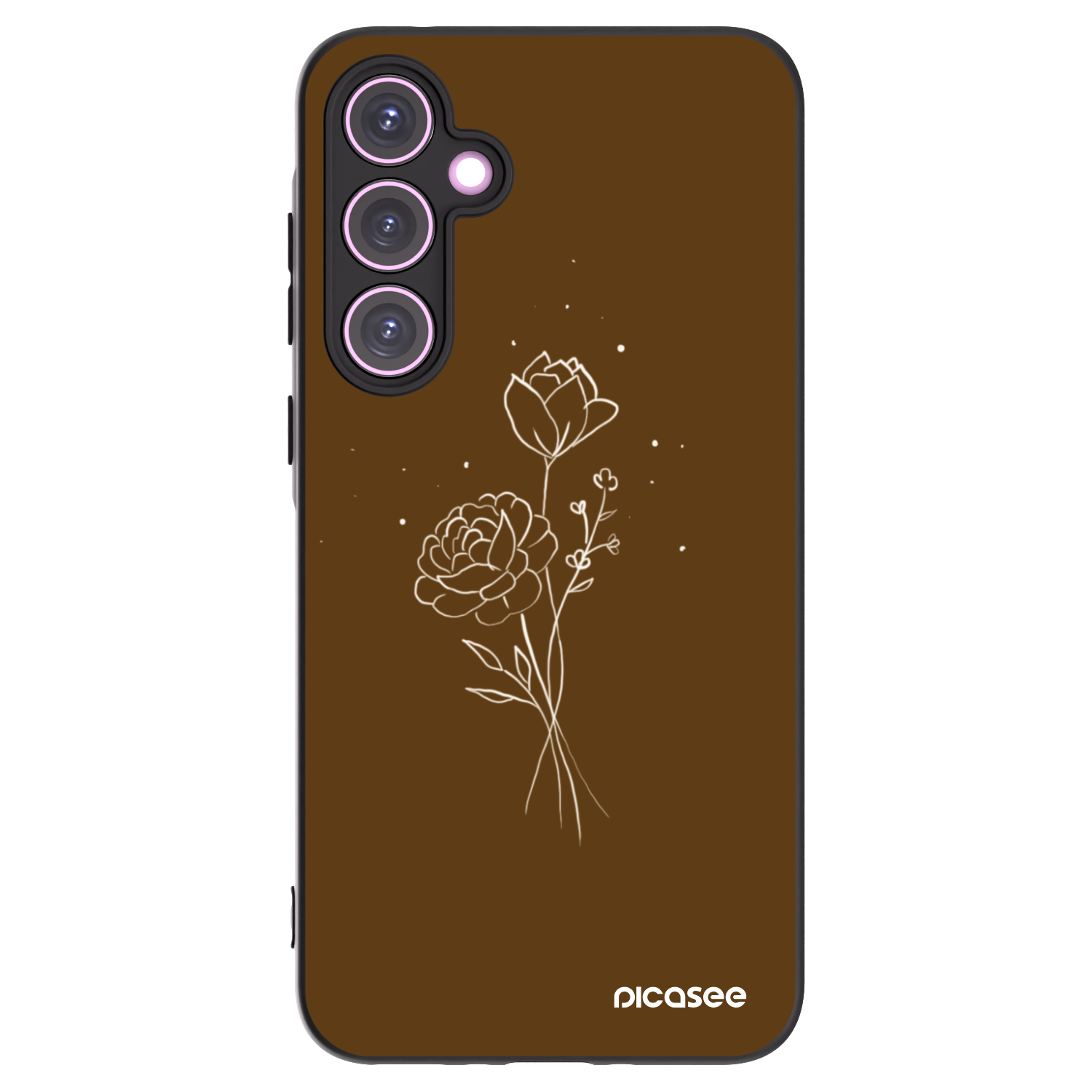 Picasee silikonový černý obal pro Samsung Galaxy A35 5G A356B - Brown flowers