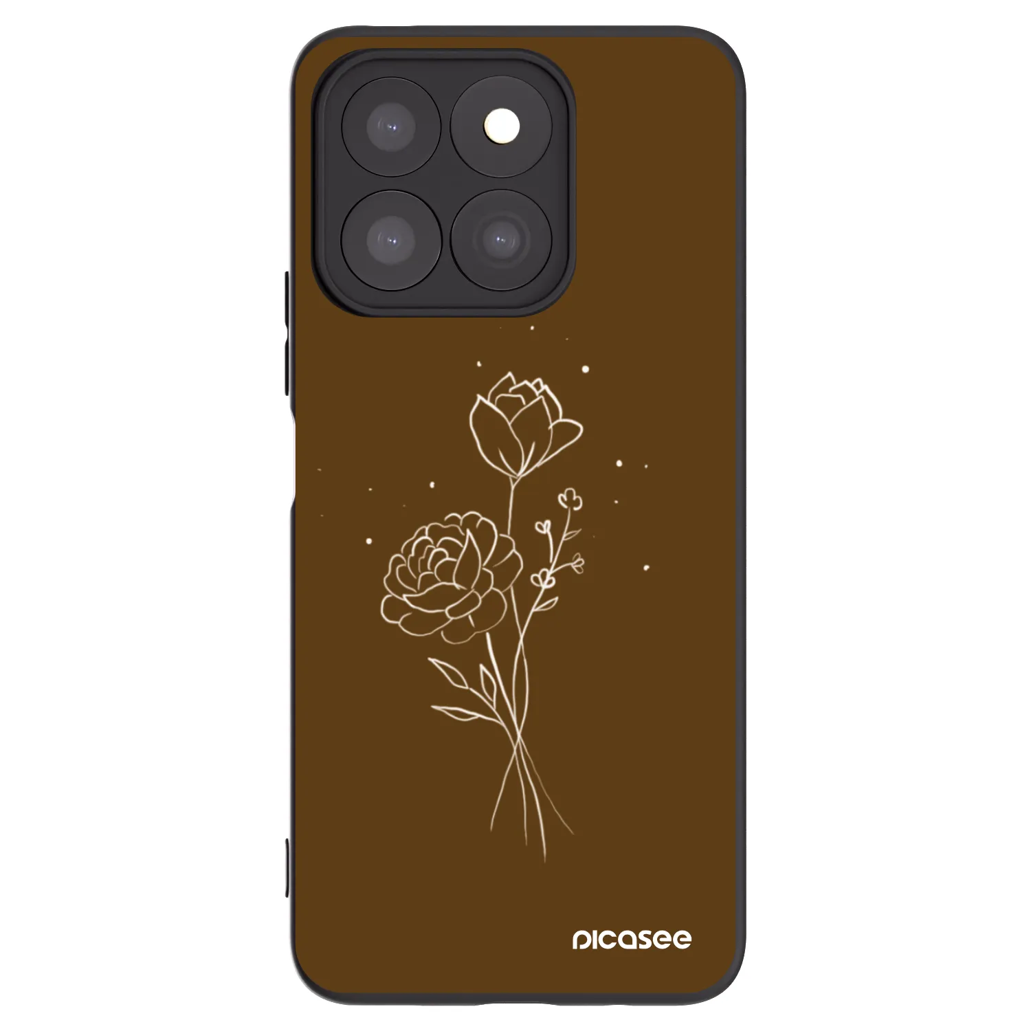 Picasee silikonový černý obal pro Honor X8b - Brown flowers