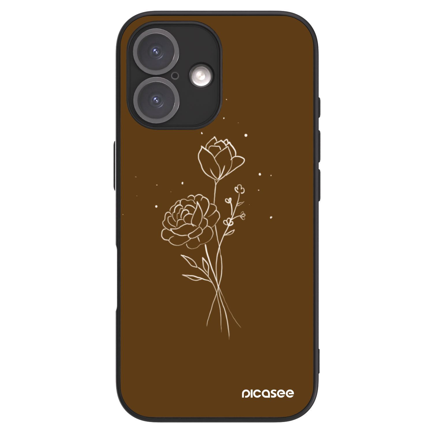Picasee ULTIMATE CASE MagSafe pro Apple iPhone 16 - Brown flowers