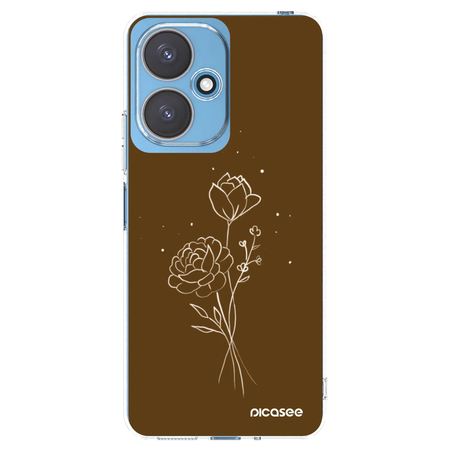 Picasee silikonový průhledný obal pro Xiaomi Redmi 13C 5G - Brown flowers