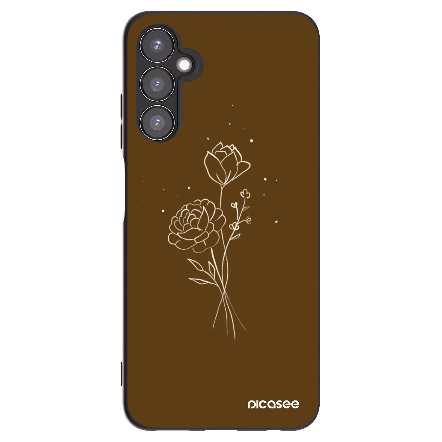 Picasee silikonový černý obal pro Samsung Galaxy A05s A057G - Brown flowers