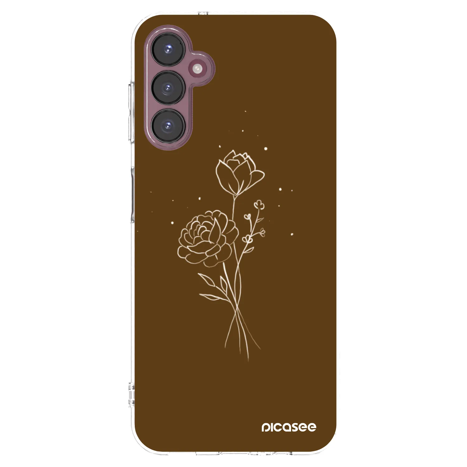 Picasee silikonový průhledný obal pro Samsung Galaxy A05s A057G - Brown flowers