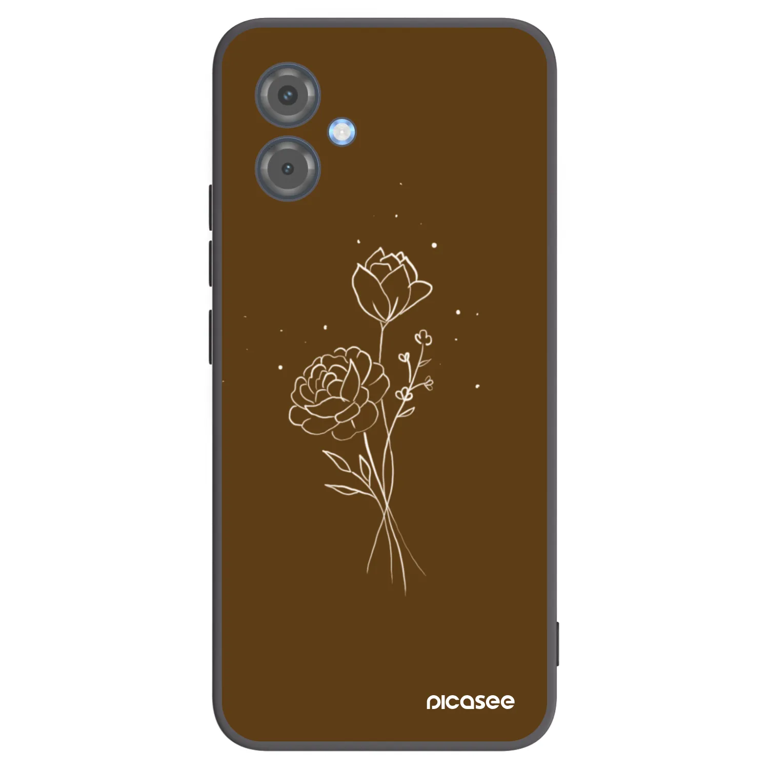 Picasee silikonový černý obal pro Motorola Moto G14 - Brown flowers