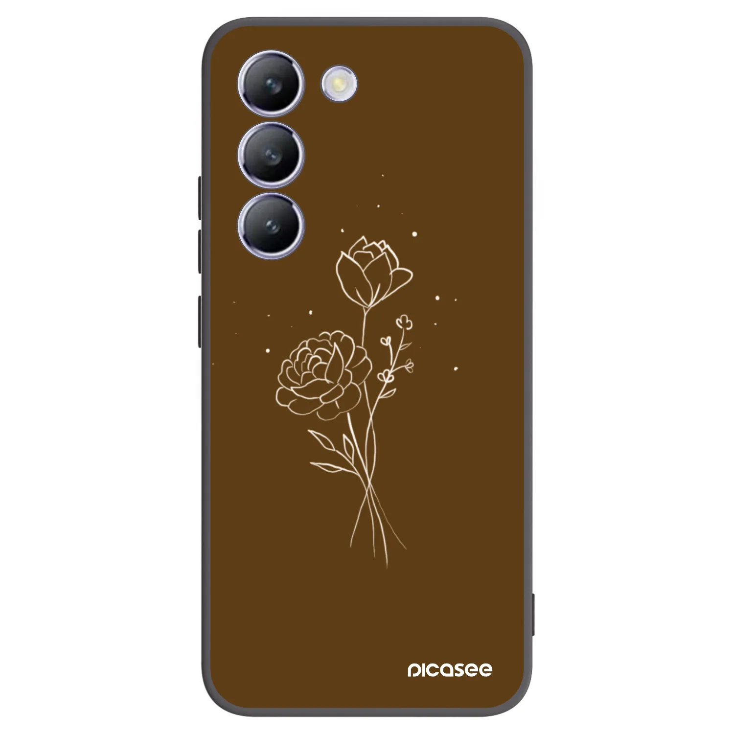 Picasee silikonový černý obal pro Vivo V40 SE 5G - Brown flowers