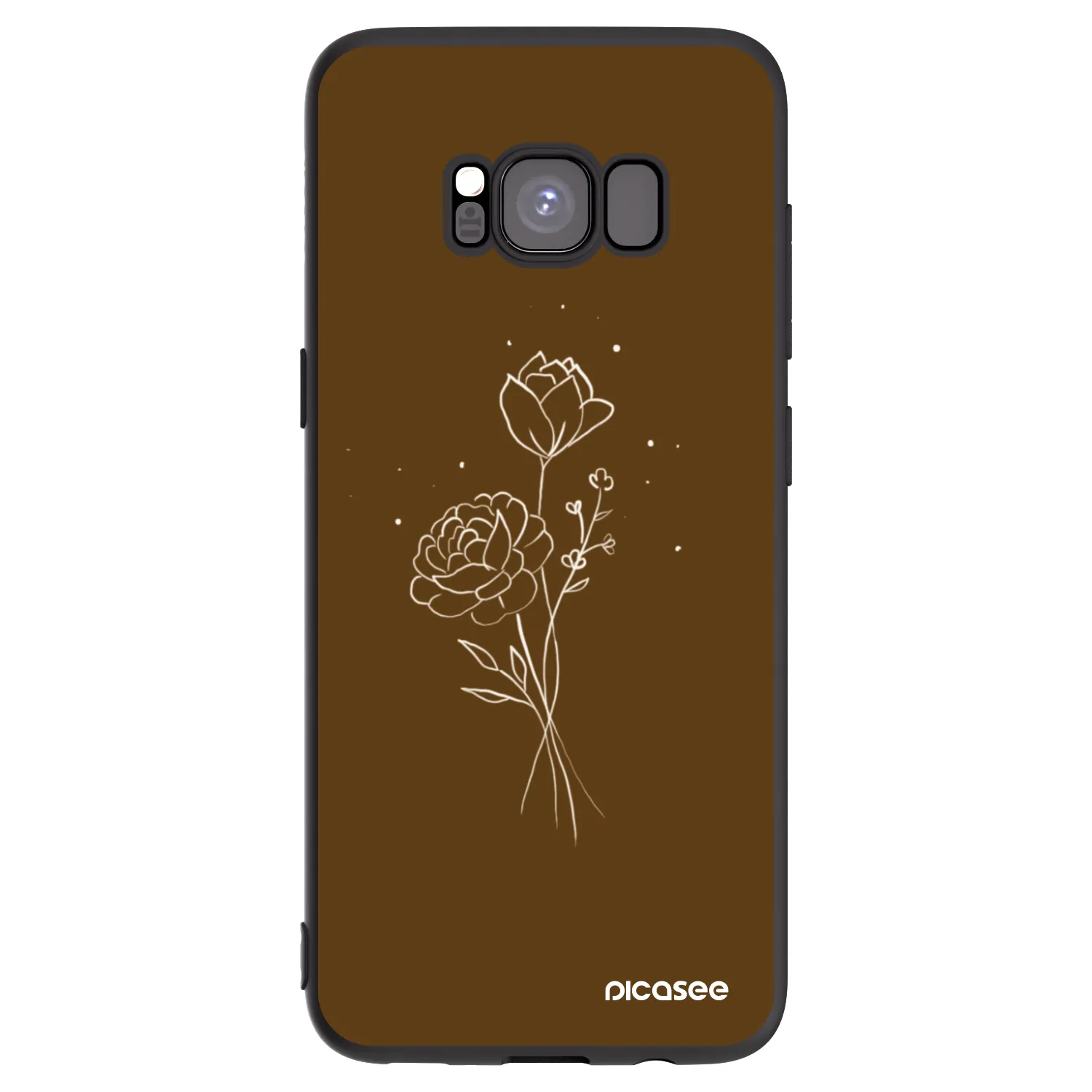 Picasee silikonový černý obal pro Samsung Galaxy S8 G950F - Brown flowers