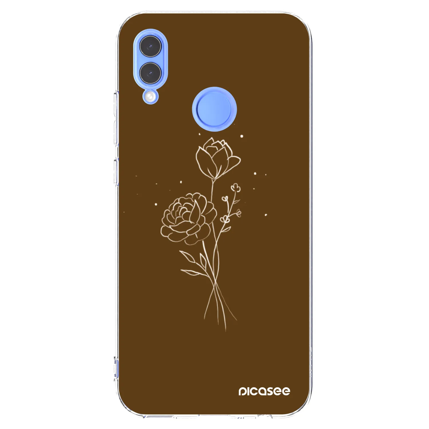 Picasee silikonový průhledný obal pro Honor 10 Lite - Brown flowers