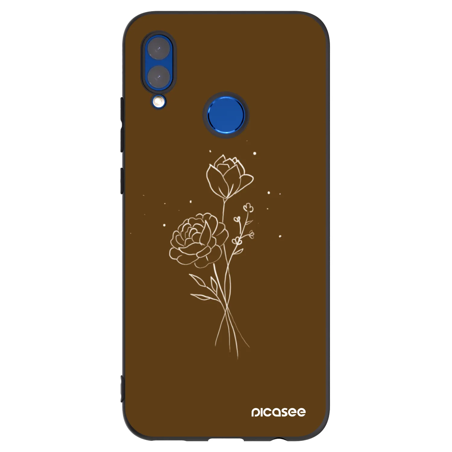 Picasee silikonový černý obal pro Honor 10 Lite - Brown flowers