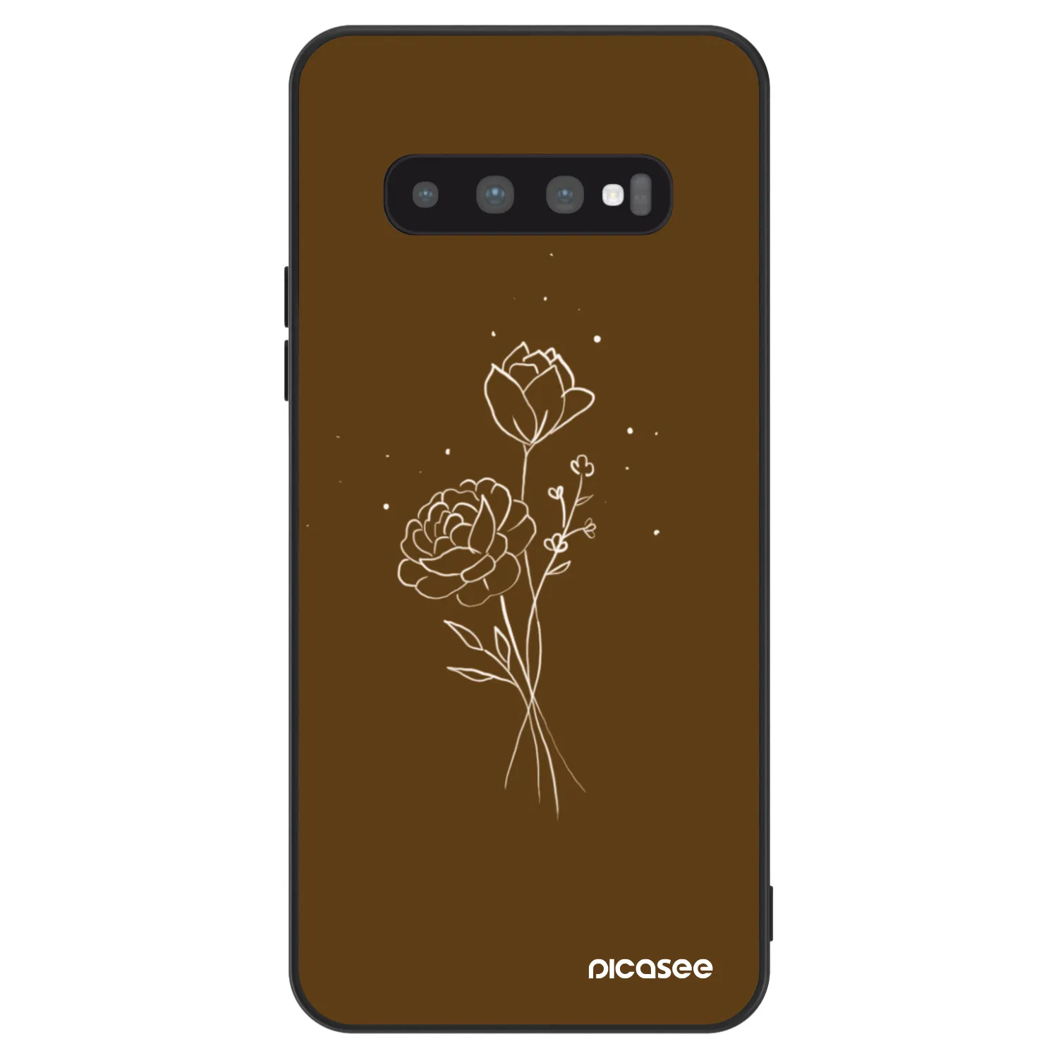 Picasee ULTIMATE CASE pro Samsung Galaxy S10 Plus G975 - Brown flowers